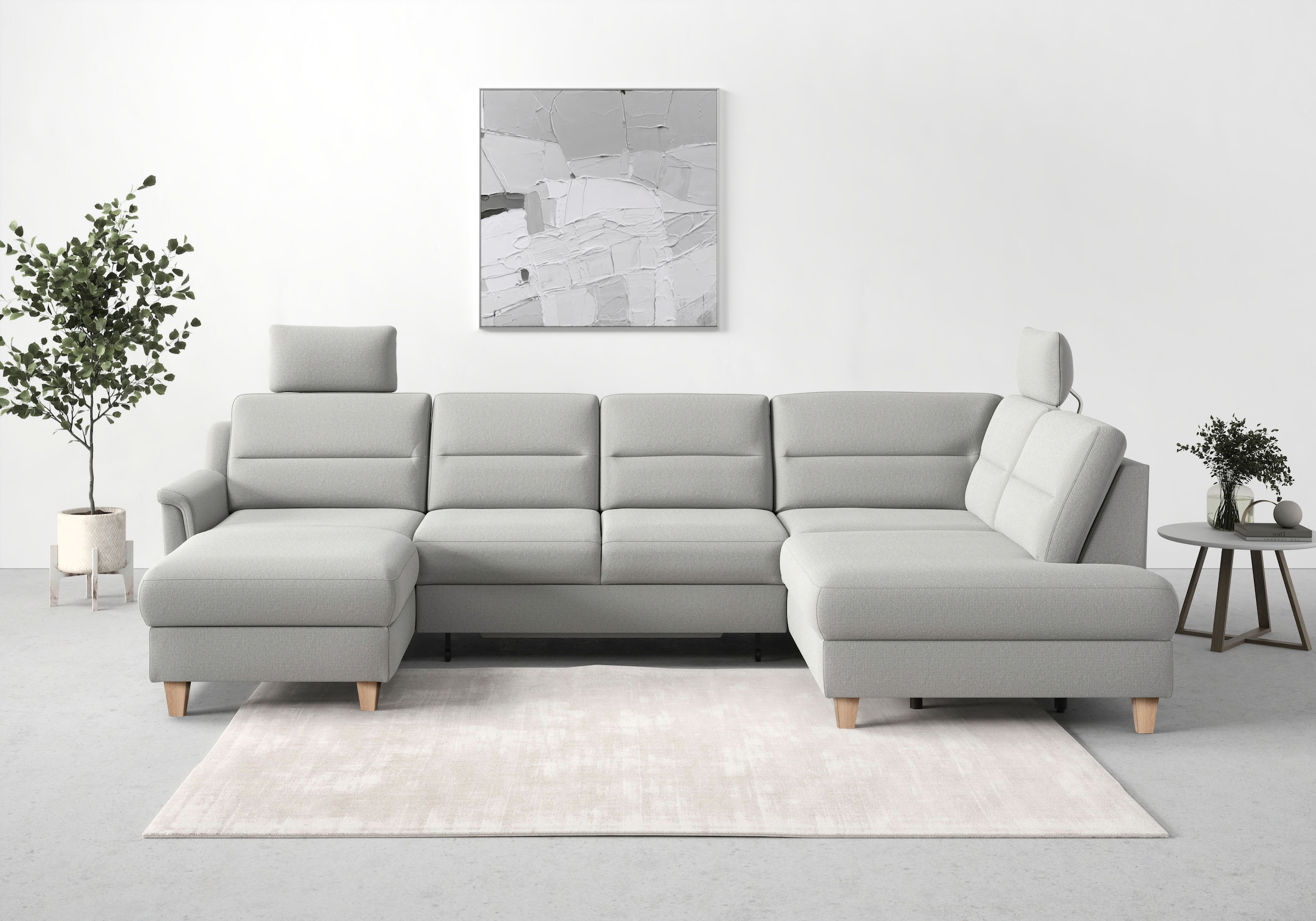 sit&more Wohnlandschaft »Farö U-Form«, inklusive Federkern, wahlweise mit Bettfunktion und Bettkasten