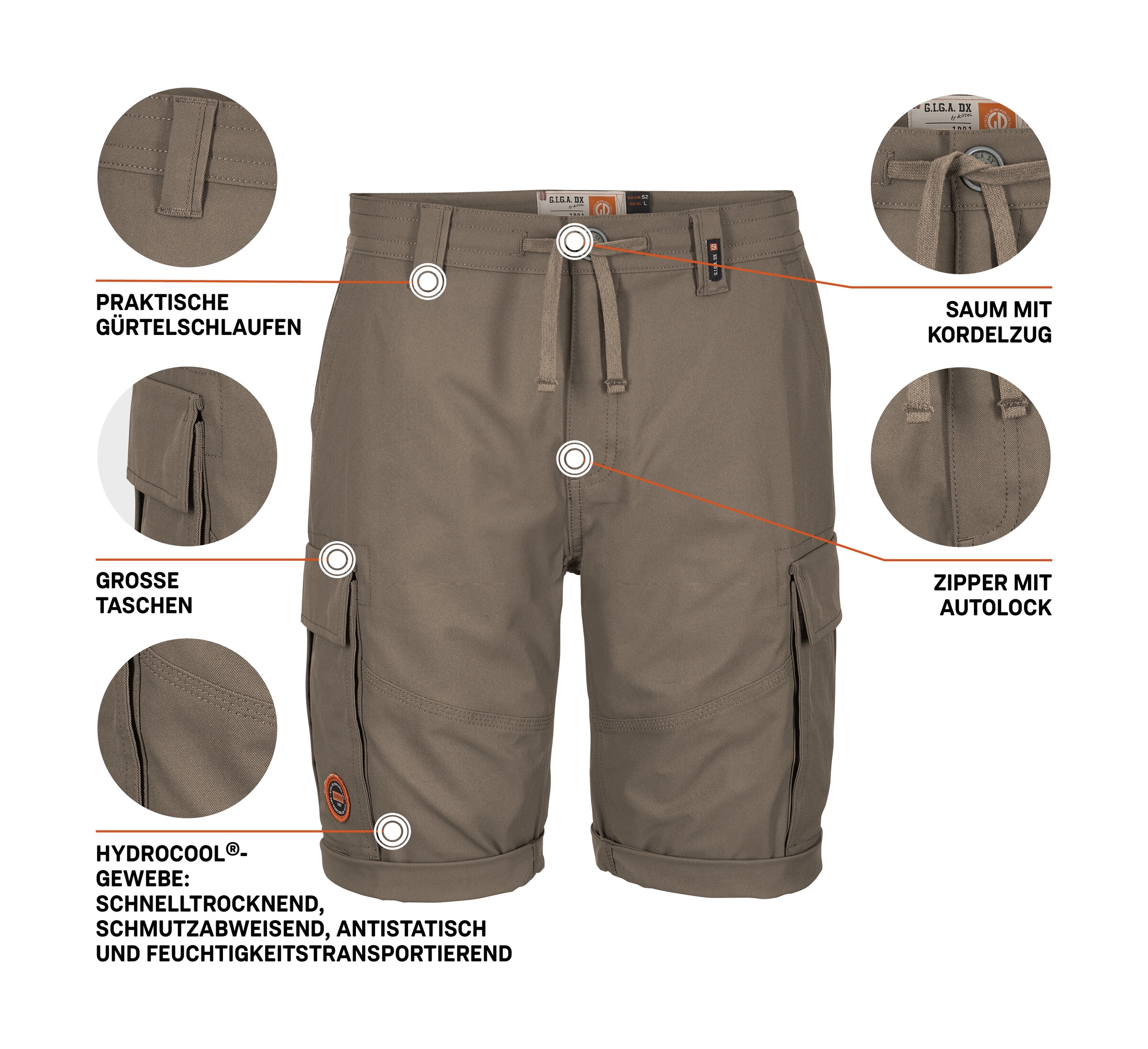 G.I.G.A. DX by killtec Bermudas »GS 11 MN BRMDS«  Schnelltrocknend, feuchtigkeitstransportierend, schmutzabweisend