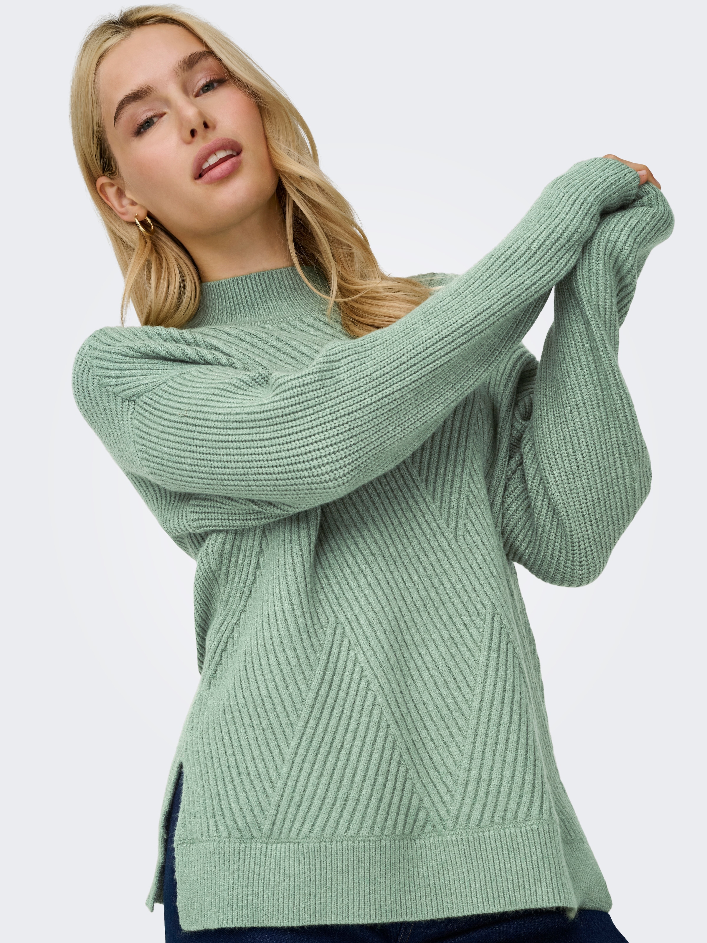 ONLY Strickpullover »ONLNELI LS HIGHNECK RIB PULLOVER EX KNT«
