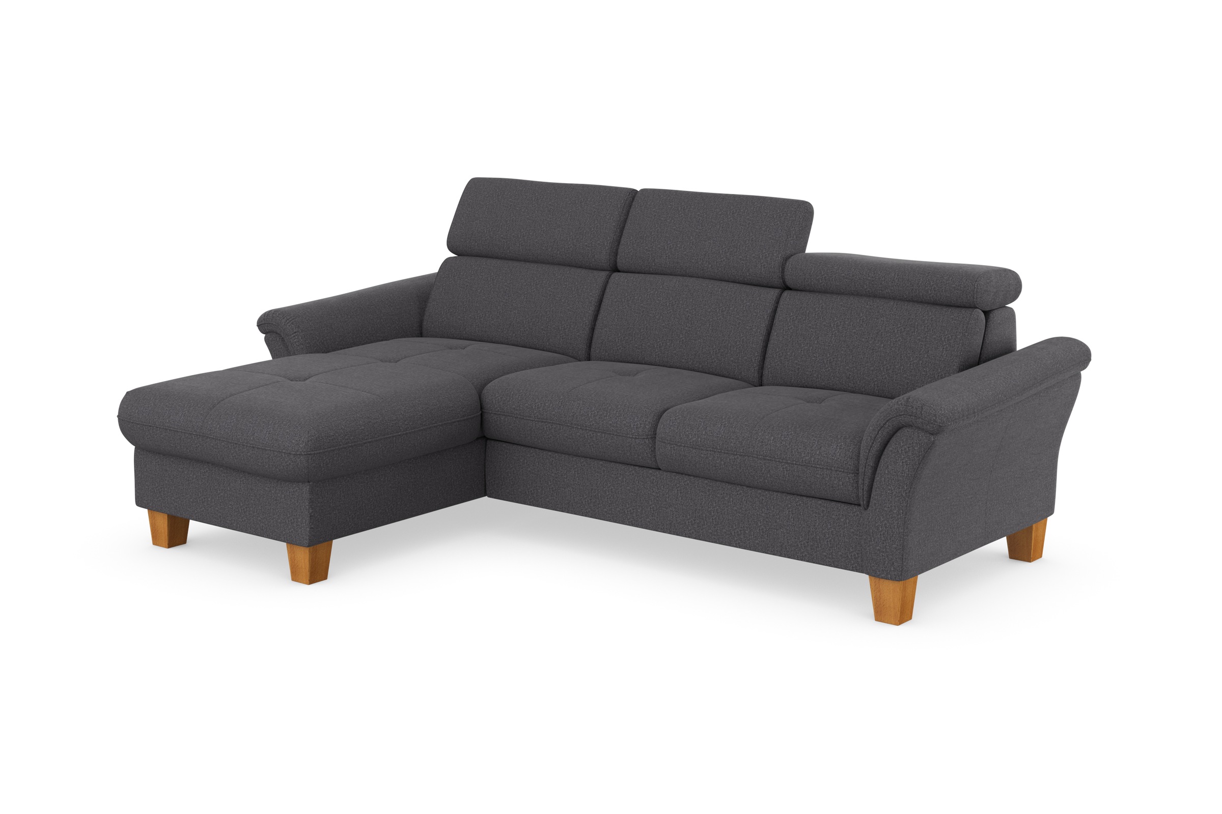 Home affaire Ecksofa »Lindgren L-Form«, wahlweise mit Bett mit klappbaren Rollen, Kasten und Kopfverstellung