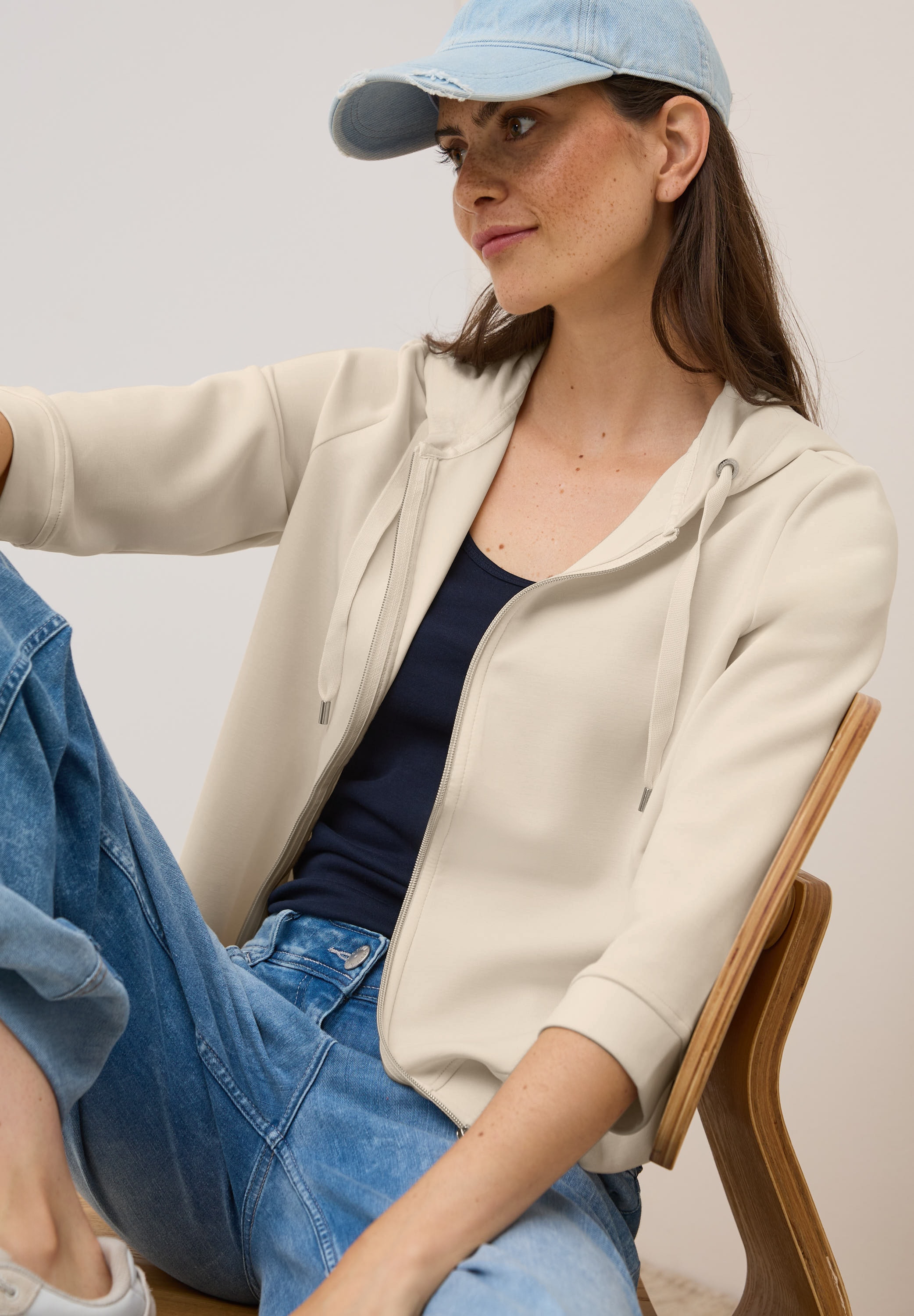 Cecil Kapuzensweatjacke, 3/4-Arm