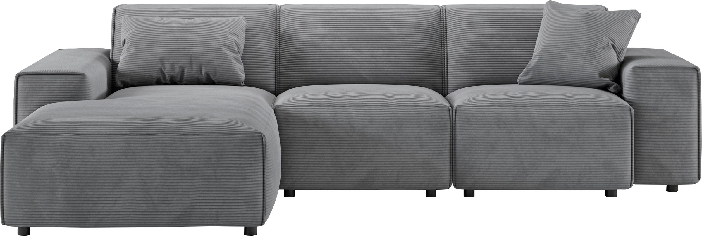 andas Ecksofa »Glimminge L-Form auch in Breitcord, Feincord + Easy care-Bezug,«, Breite 264, Zierkissen