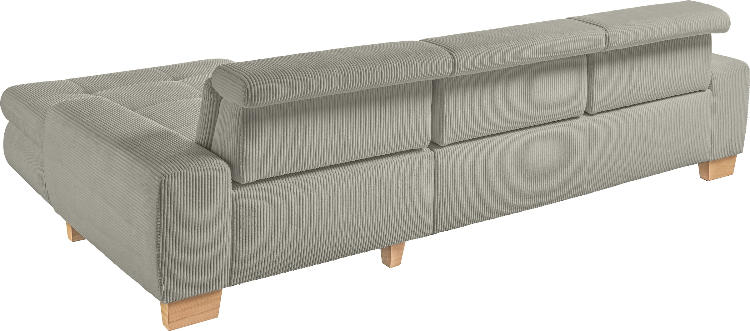 set one by Musterring Ecksofa »SO 3400 Sitzhöhe 47cm oder 49cm, Sitztiefe verstellbar, B/T: 307/195cm«, whlw. mit Funktion, Kaltschaum, in Cord, lind, Sitzhöhe 47