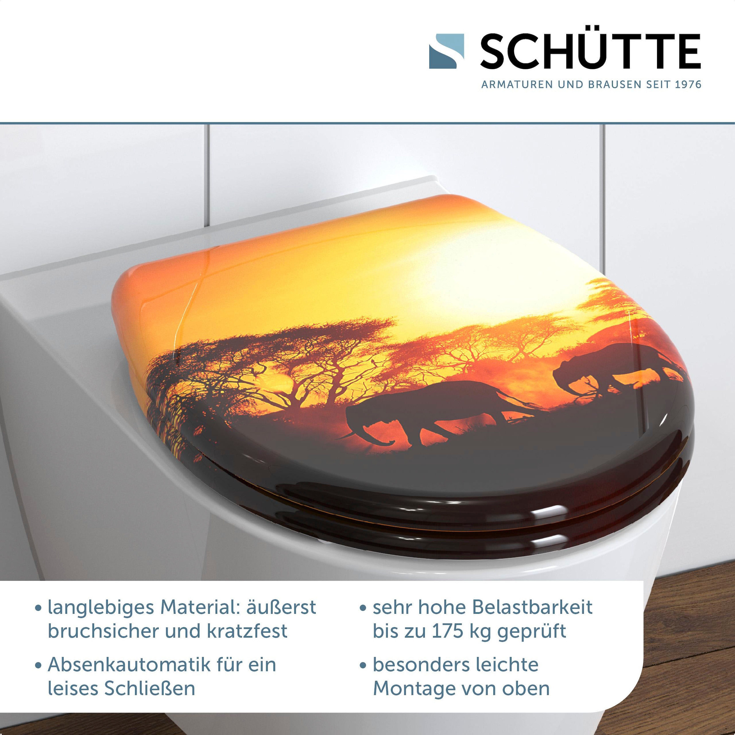 Schütte WC-Sitz »Africa«, Duroplast, mit Absenkautomatik und Schnellverschluss