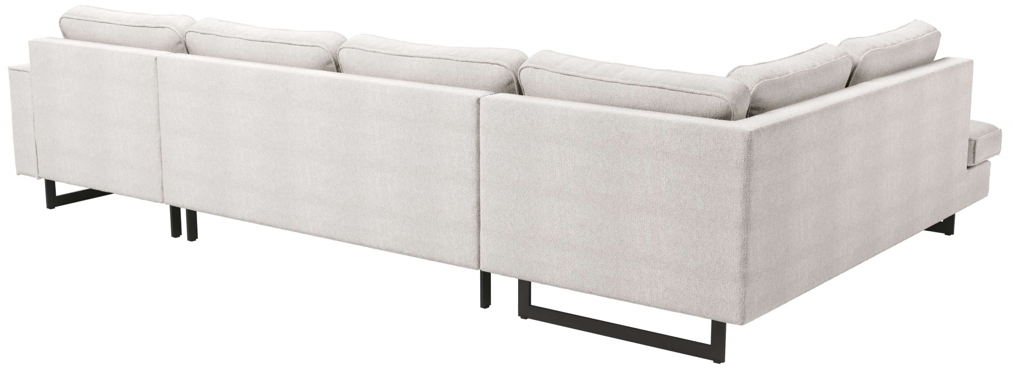 Places of Style Wohnlandschaft »Pinto, 350 cm, U-Form, XXL, mit Ottomanen«, Cord, Chenille, Lederoptik, mit Keder, Metallfüße, Wellenunterfederung