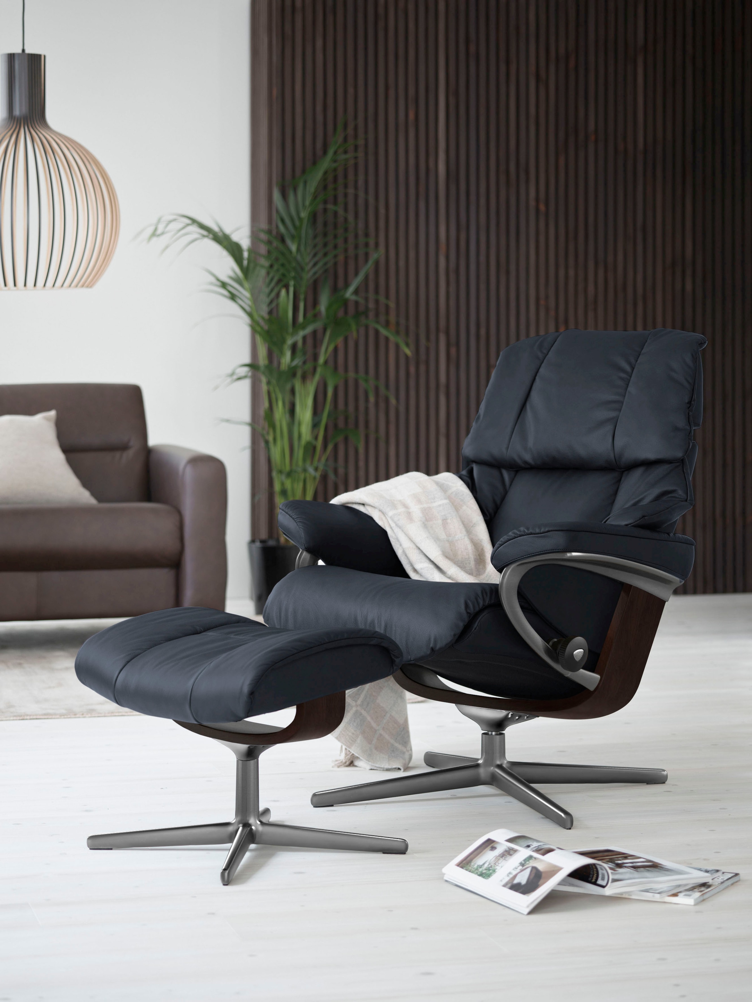 Stressless® Fußhocker »Reno«, mit Cross Base, Größe S, M & L, Holzakzent Braun