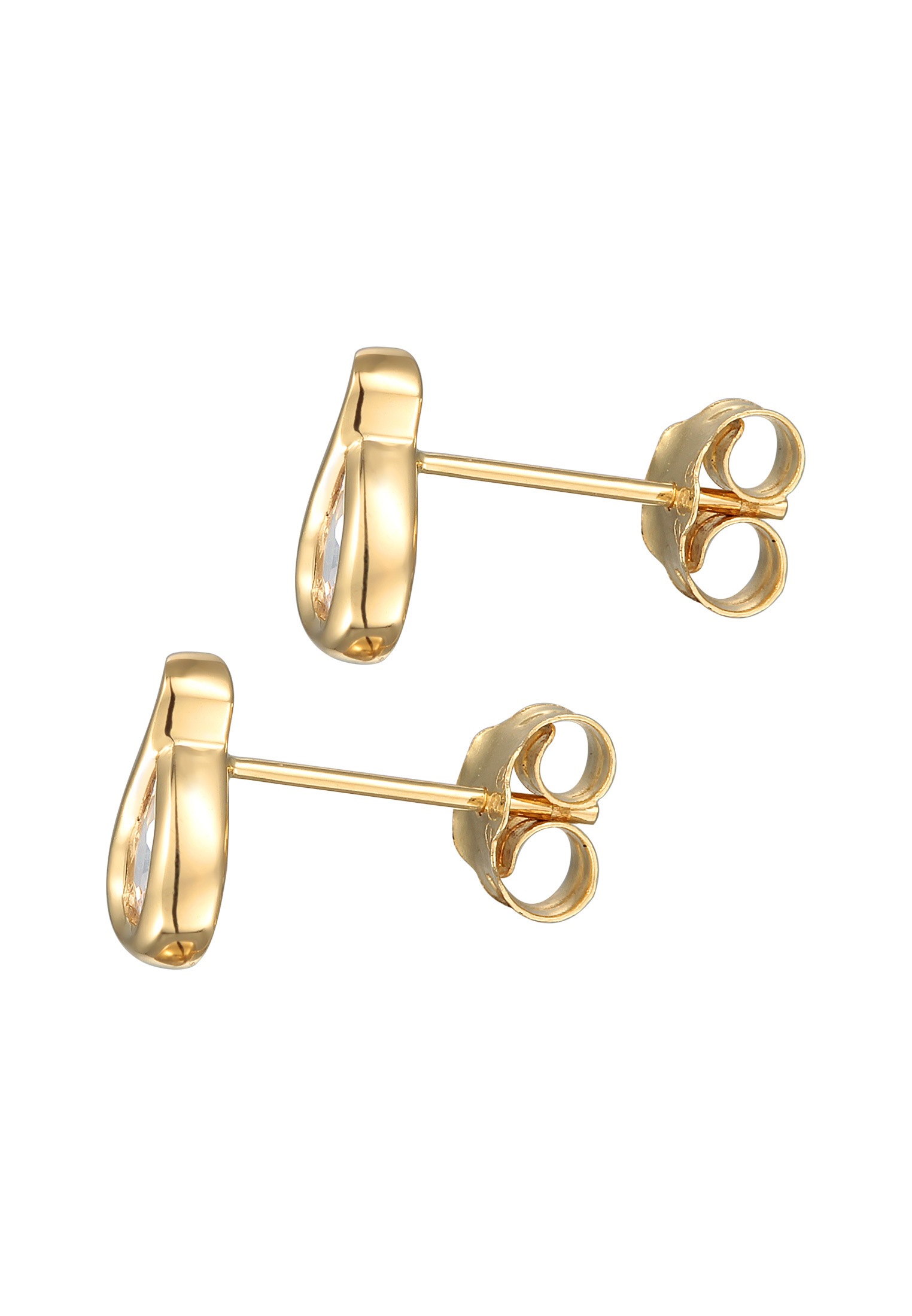 Elli Premium Paar Ohrstecker »Ohrringe Tropfen Zirkonia 585 Gelbgold«