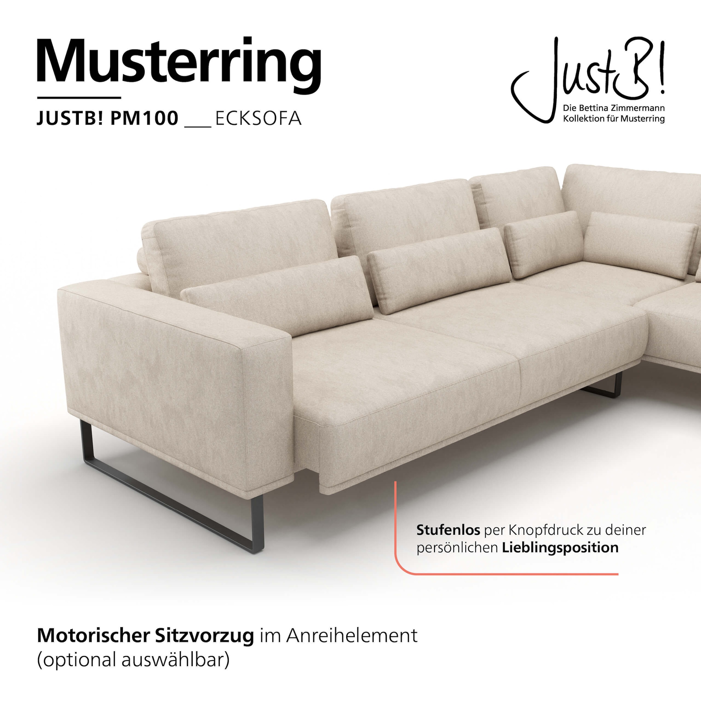 Musterring Ecksofa »JUSTB! PM100, stilvoller Lounge-Komfort von Musterring« Kollektion Bettina Zimmermann, optionaler Sitzvorzug & Fuß-Auswahl