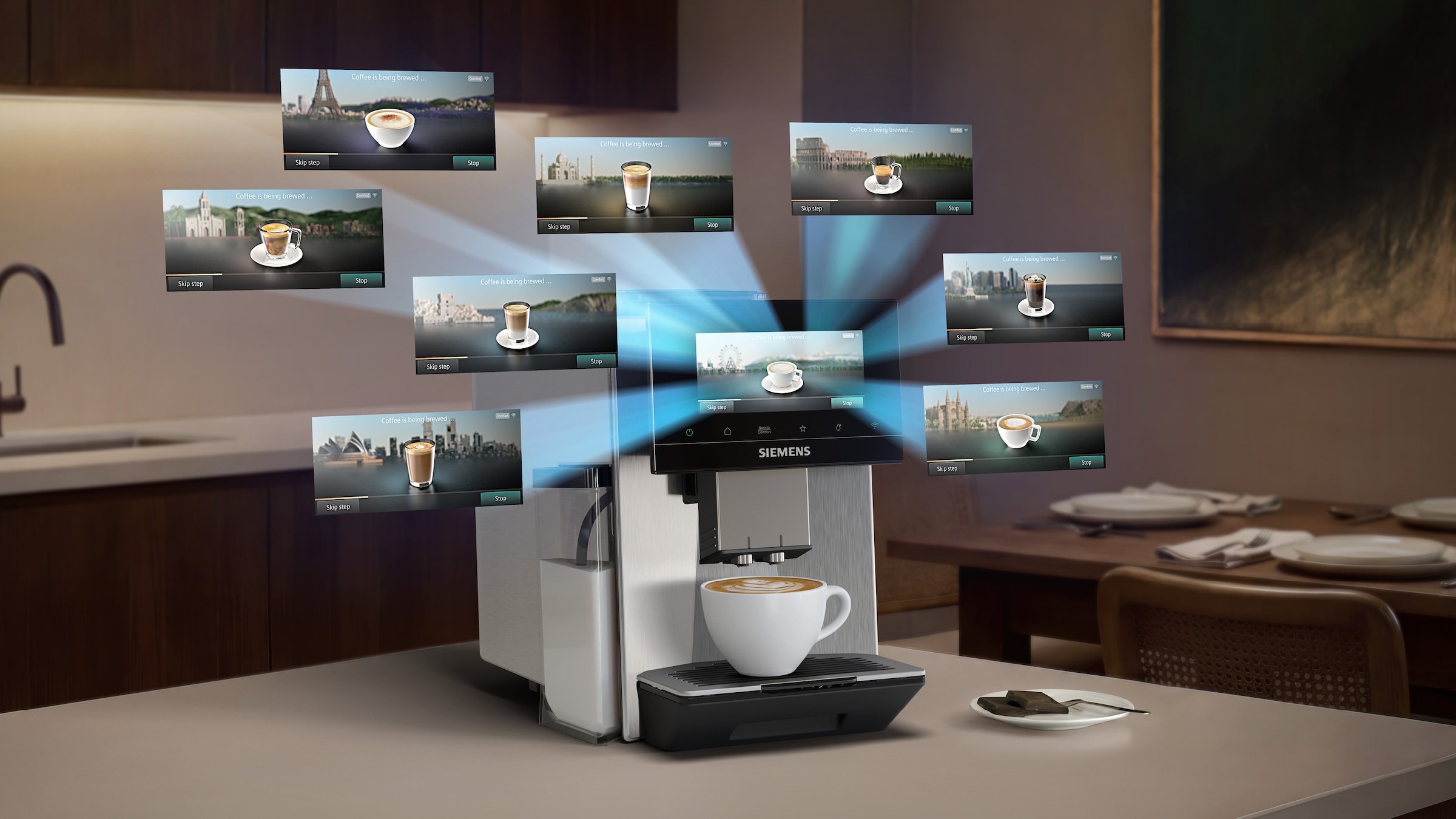 SIEMENS Kaffeevollautomat »EQ900 TQ923E43, 41 versch. Getränke, XL-Getränke, Doppeltassenfunktion« farbiges 6.8'' TFT-Display, individuelle Aromaeinstellung, Edelstahl