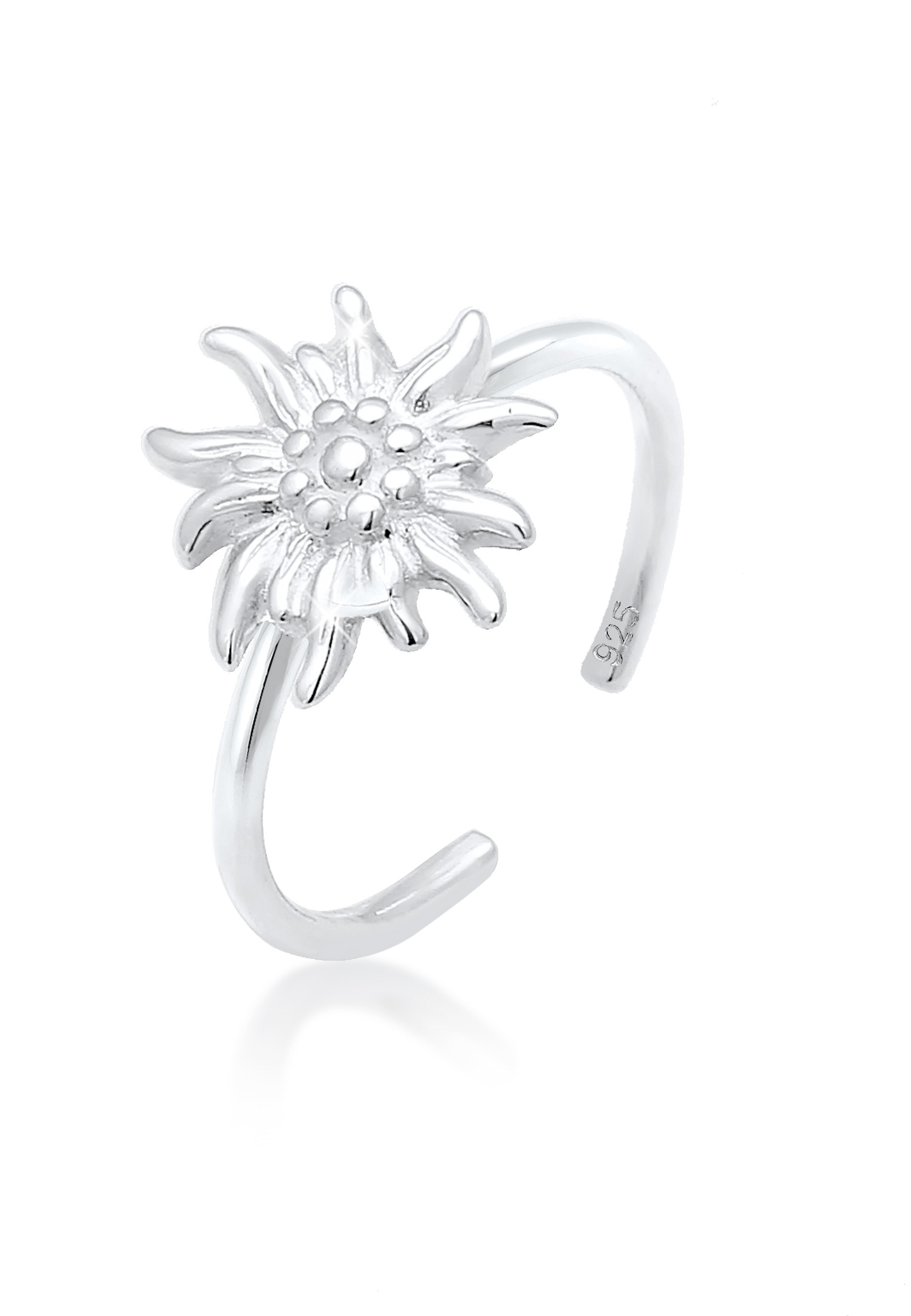 Fingerring »Ring Edelweiss Trachten Verstellbar 925 Silber«