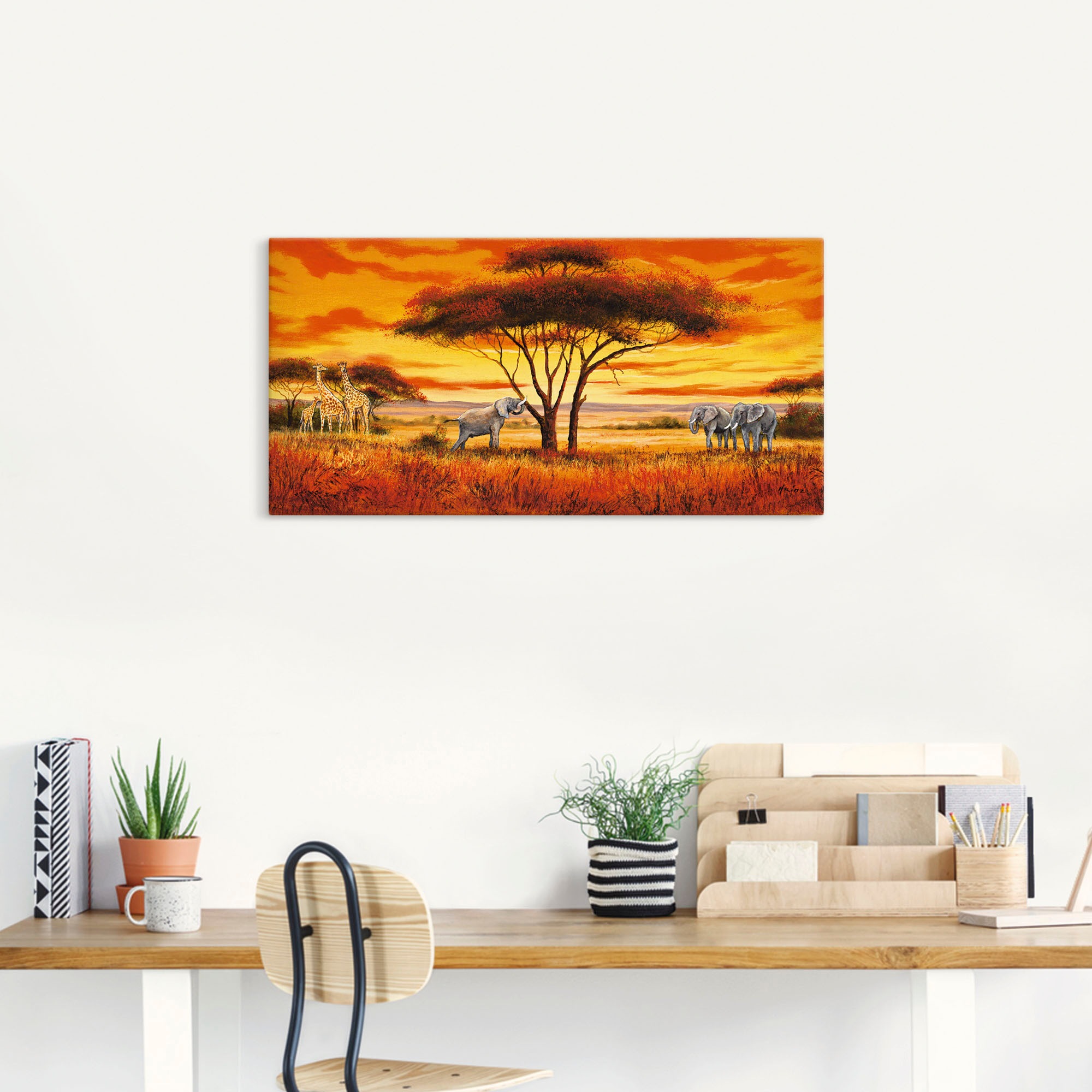 Artland Wandbild »Afrikanische Landschaft II«, Afrika, (1 St.), als Alubild, Outdoorbild, Leinwandbild, Wandaufkleber, versch. Größen