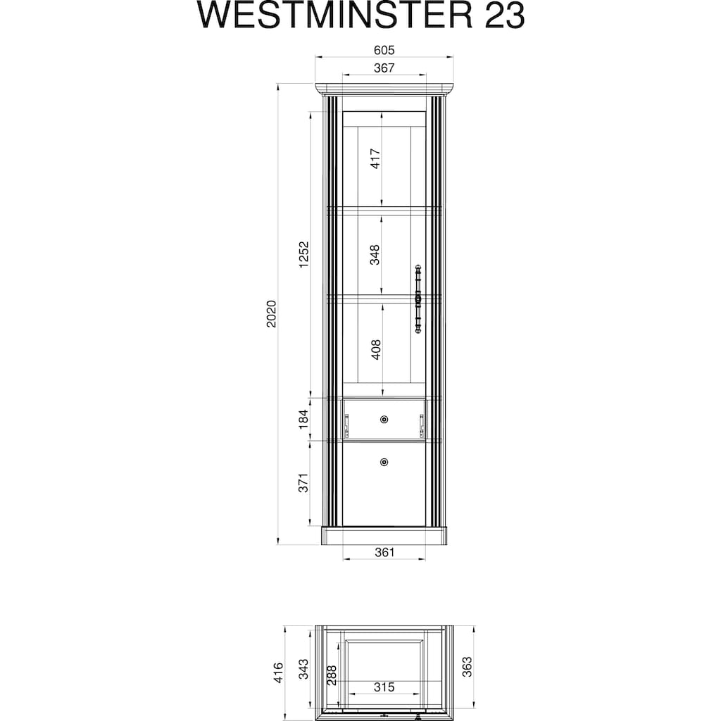 Home affaire Vitrine »Westminster«, im romantischen Landhausstil