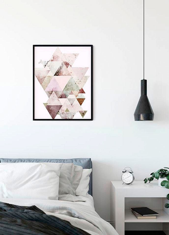 Komar Bild »Triangles Red« Formen | Kunst 1 Stk. tlg. Wandbild zur Dekoration - ohne Rahmen