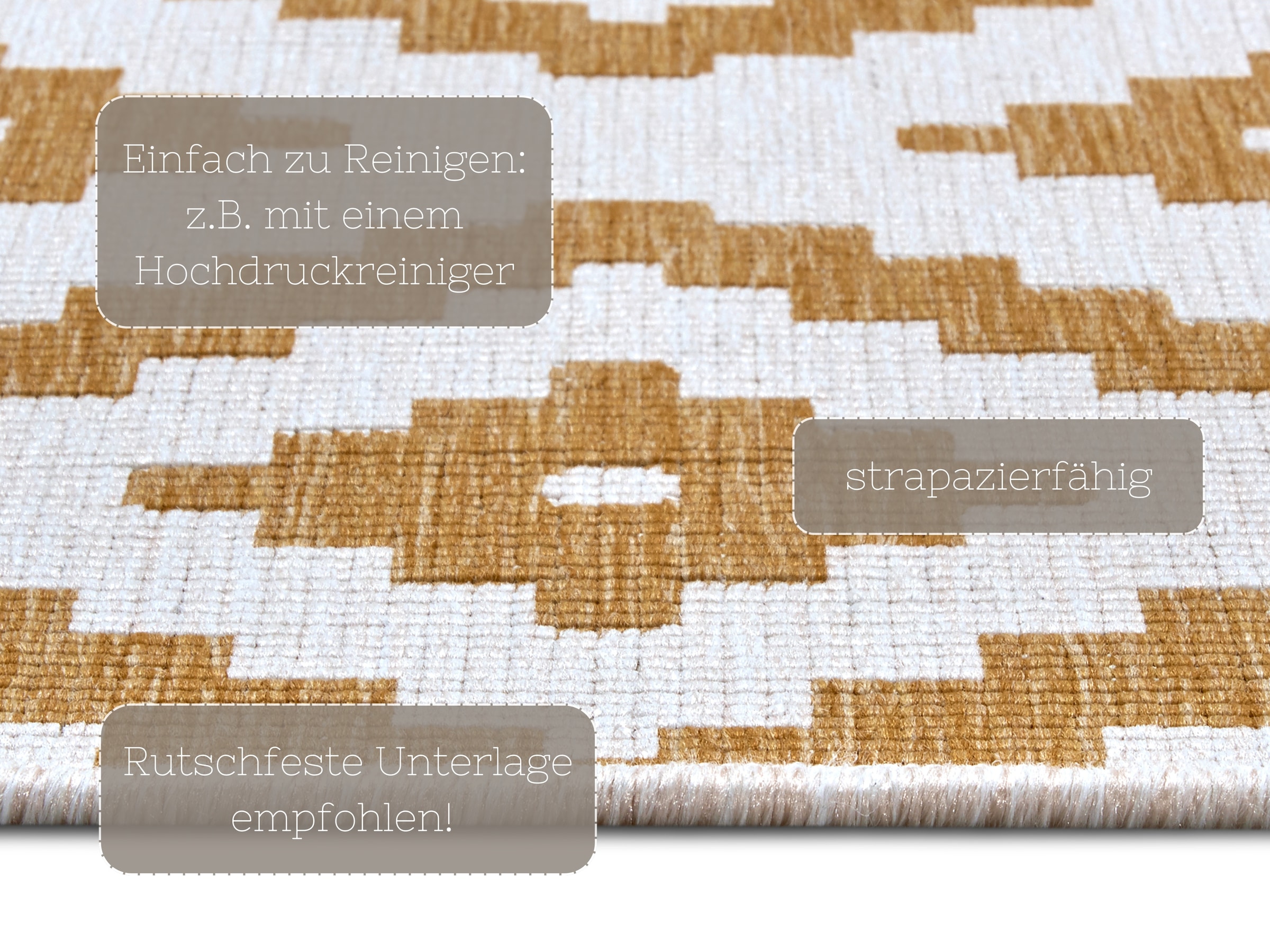 NORTHRUGS Teppich »Malta Wendeteppich«, rechteckig, 5 mm Höhe, In-& Outdoor, Wetterfest, Balkon, Terrasse, Raute, Läufer, Wohnzimmer