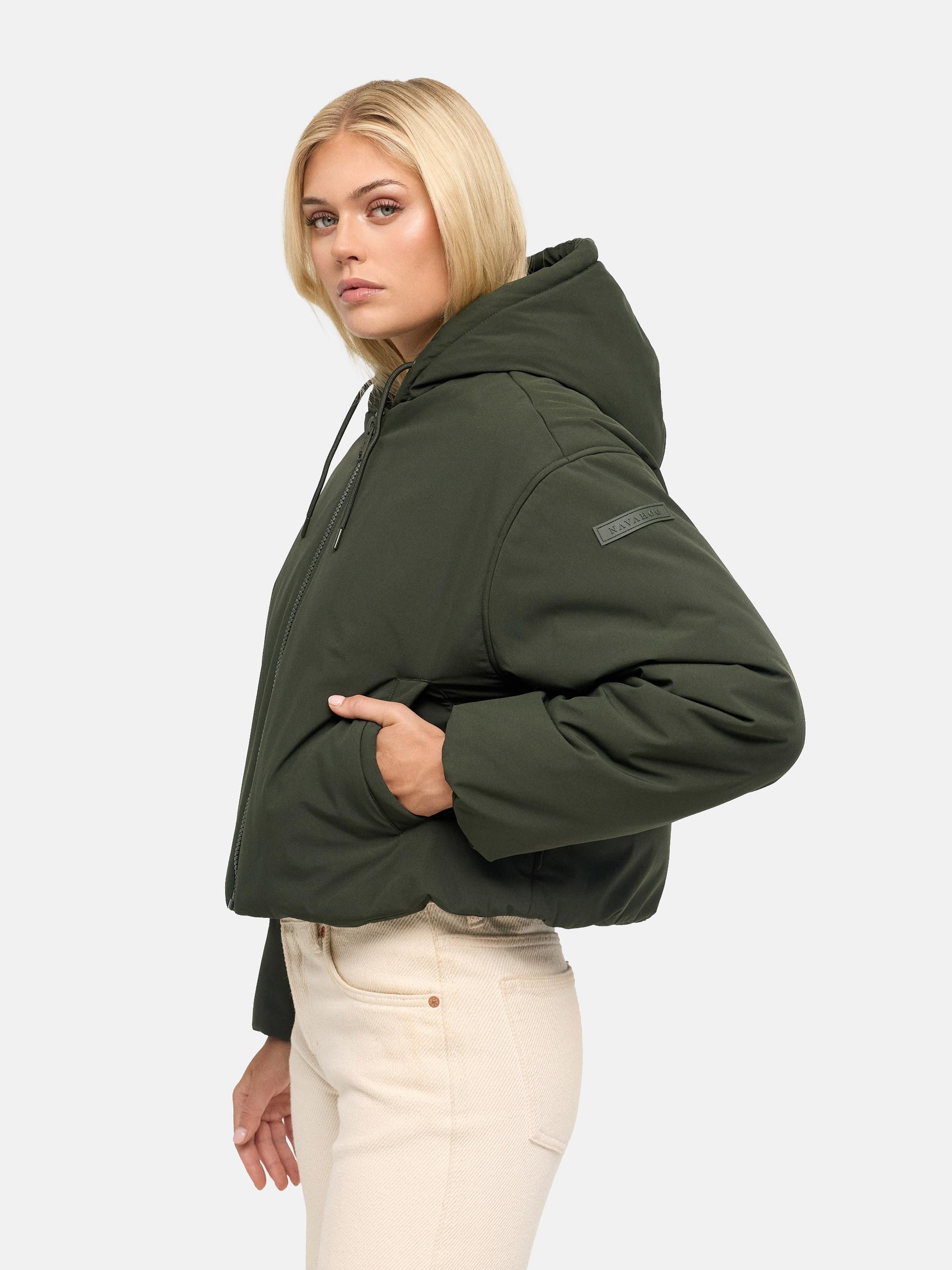 Navahoo Winterjacke »Bomberjacke Biscuitaa 14« mit Kapuze Kurze warme Damenjacke