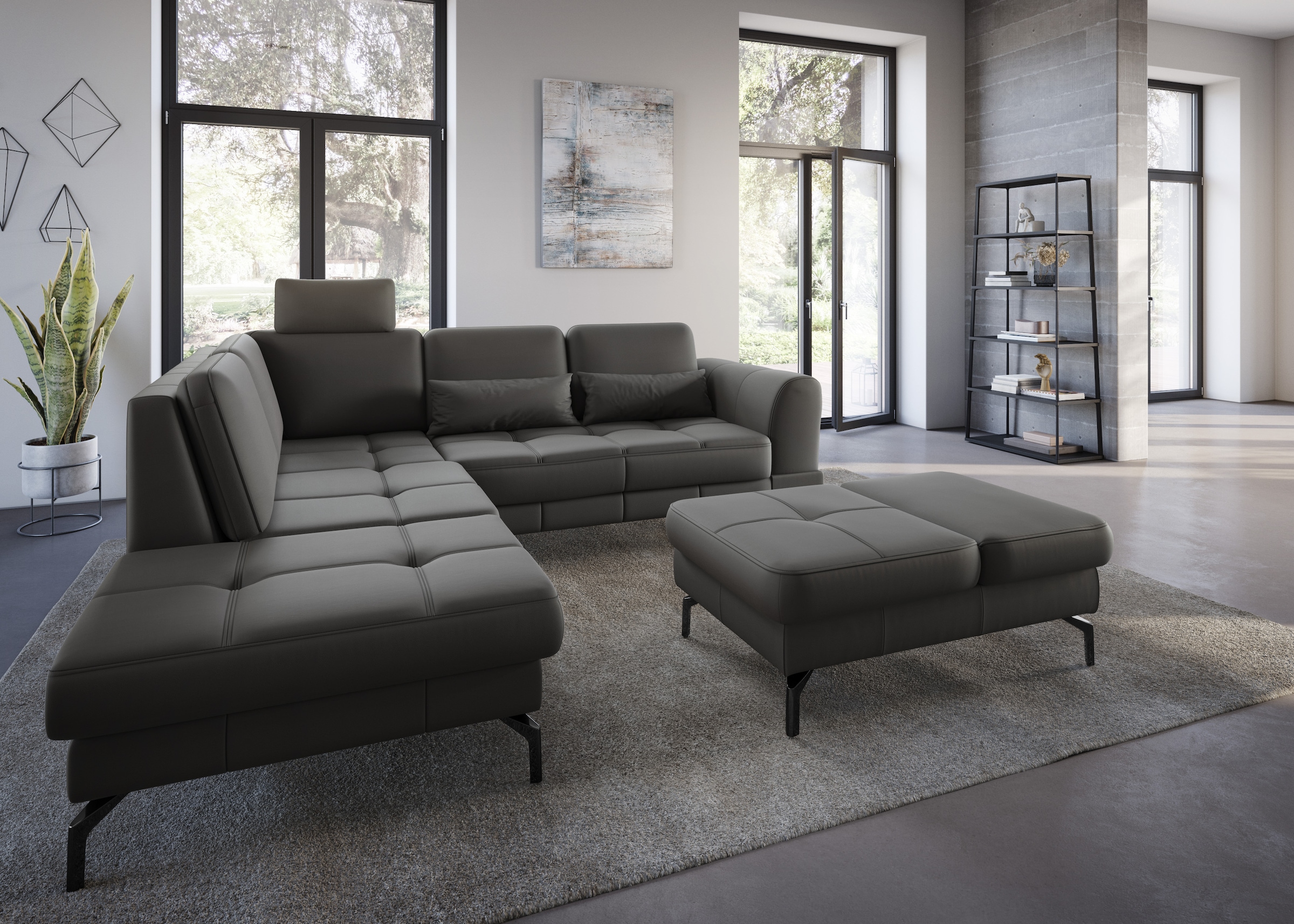 sit&more Hocker »Bendigo«, mit Klappfunktion, Bodenfreiheit 15 cm, wahlweise in 2 Fußfarben