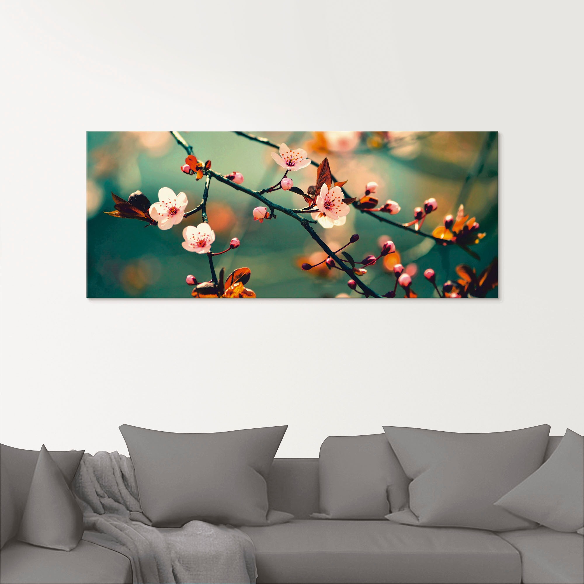 Artland Glasbild »Japanische Kirsch Sakura Blumen«, Blumen, (1 St.), in verschiedenen Größen