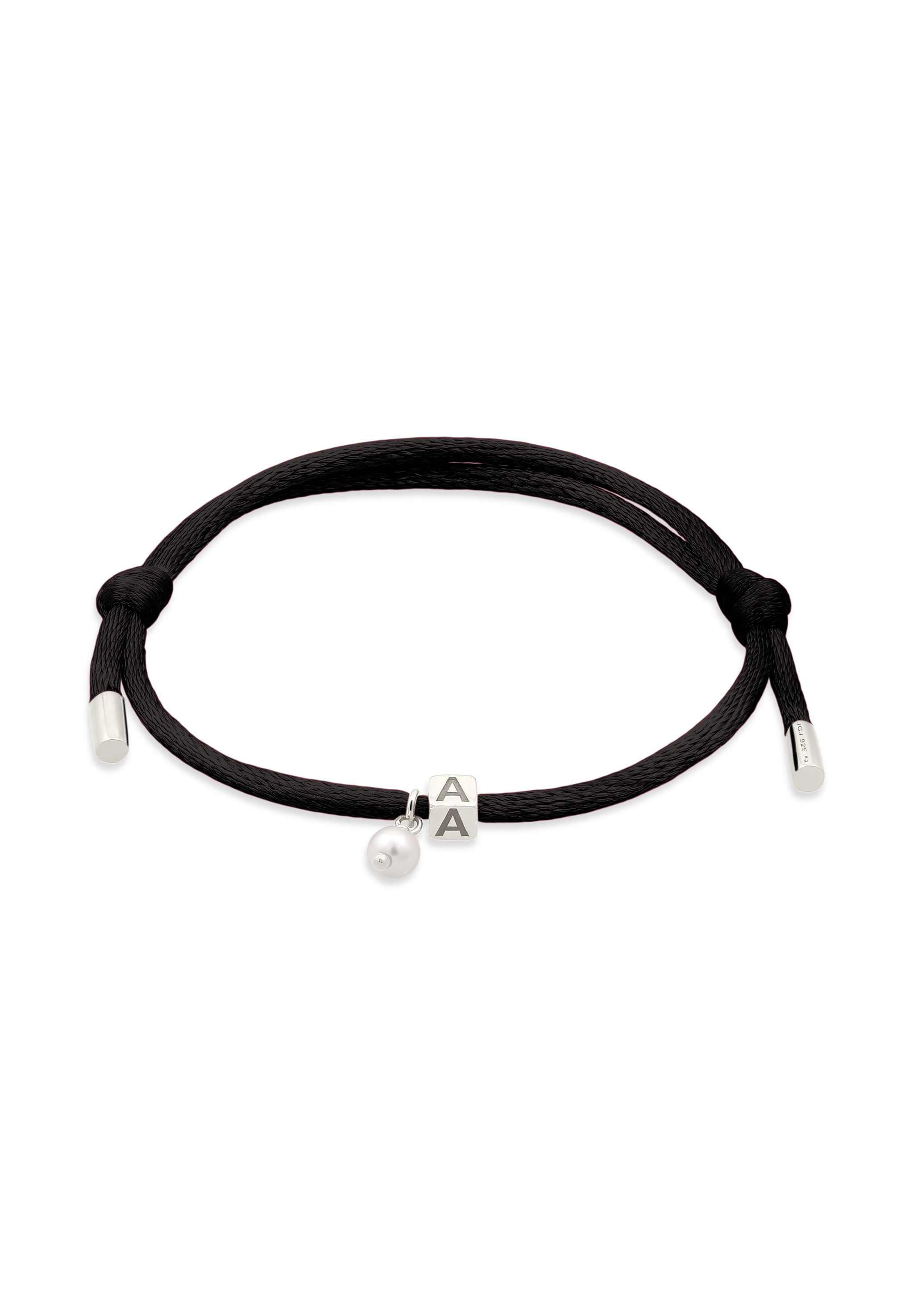 Elli Armkette »Armband Lettering Swarovski(R) Perle White 925 Sterling Silber vergoldet«
