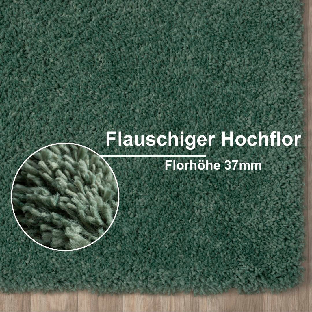 my home Hochflor-Bettumrandung »Banji«, (3 tlg.), Uni Farben, weich und flauschig, auch als Läufer & in rund erhältlich