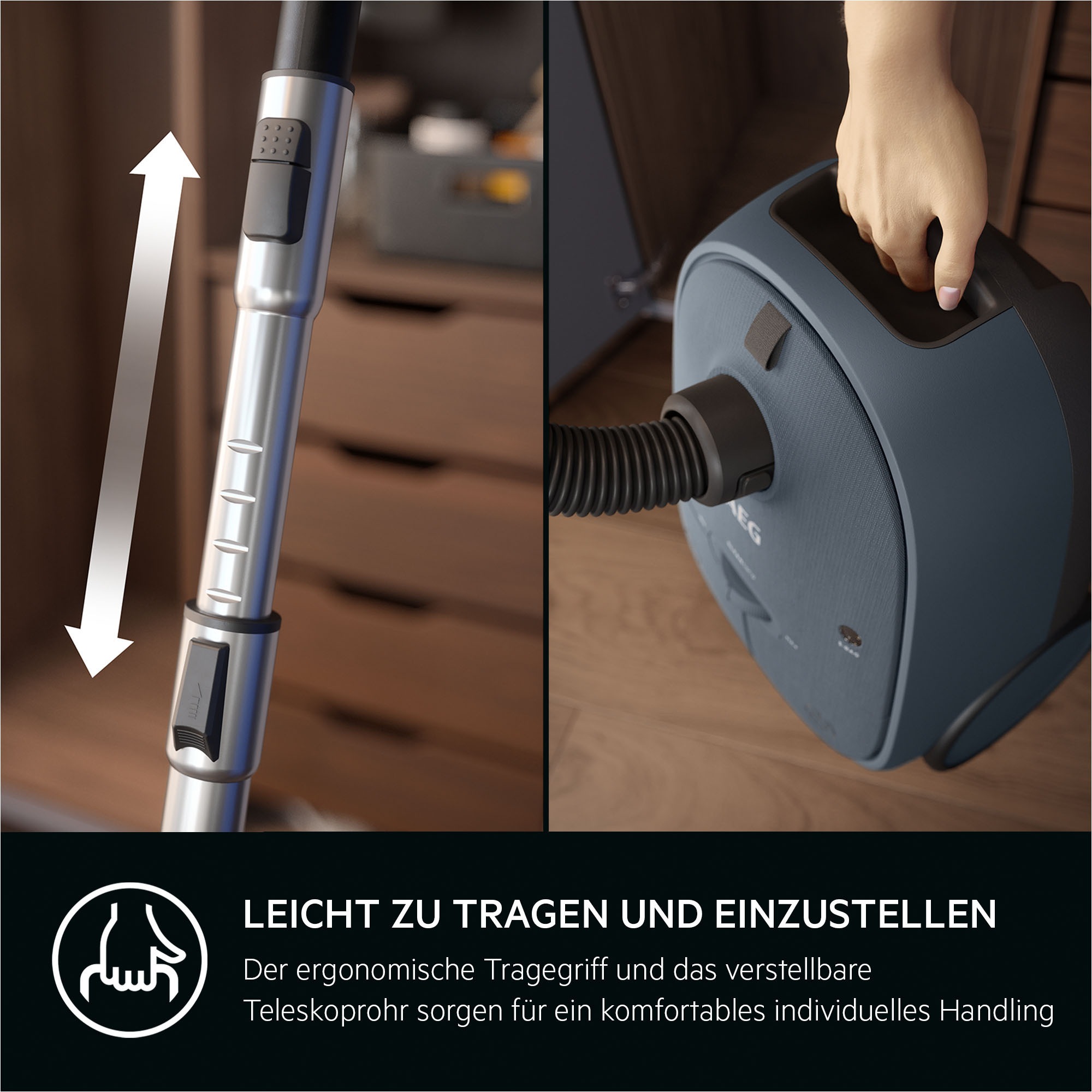 AEG Bodenstaubsauger »CLEAN 6000 (AB61C2DB)«, 850 W, mit Beutel, hohe Saugleistung, inkl. Zusatzdüsen, 50 % Recyclingkunststoff