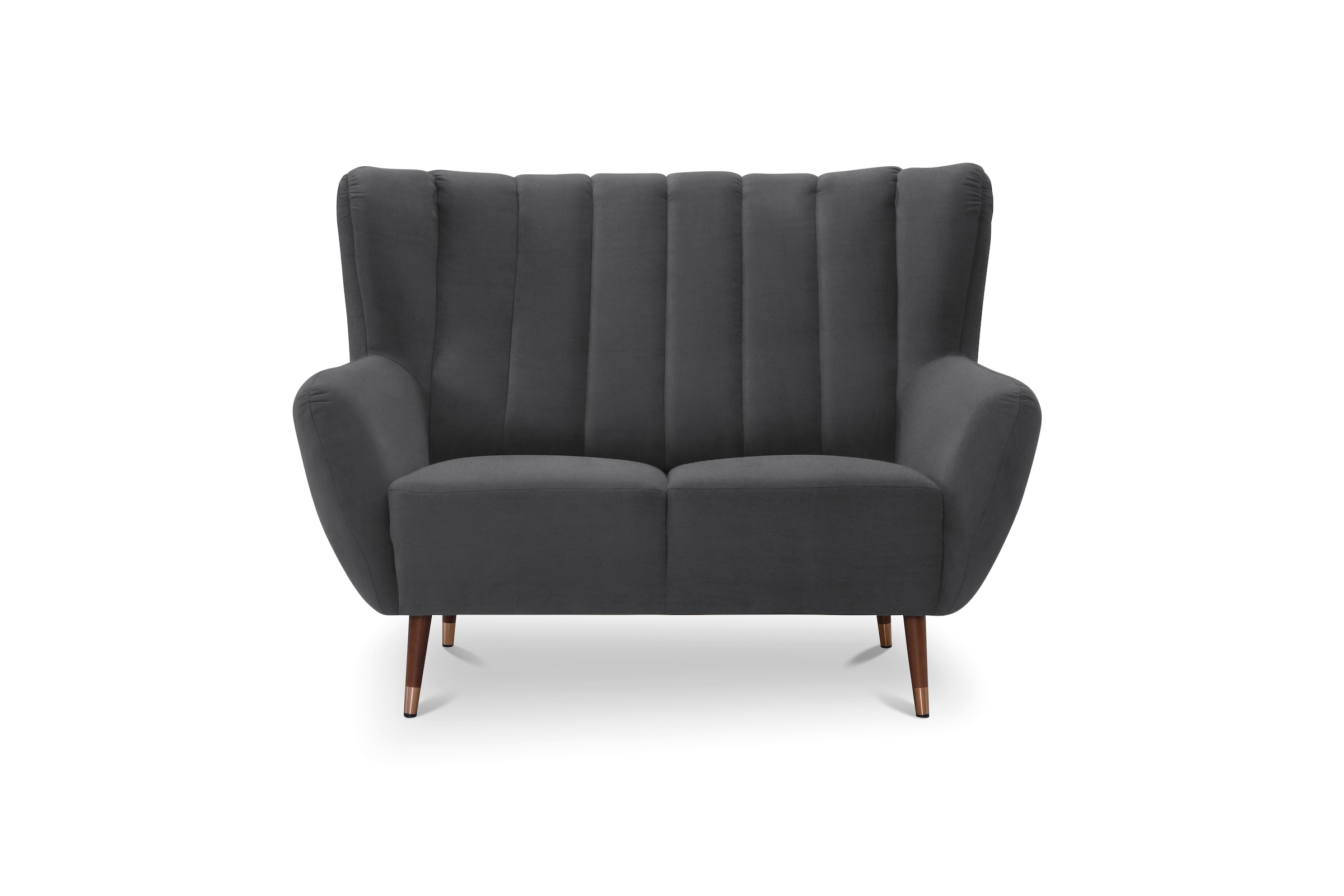 exxpo - sofa fashion 2-Sitzer »Polly, bequem mit hoher Rückenlehne, hohe Füße, Ohrensesselcouch«, Küchensofa, hochwertige Bezugsvarianten und aktuelle Farben