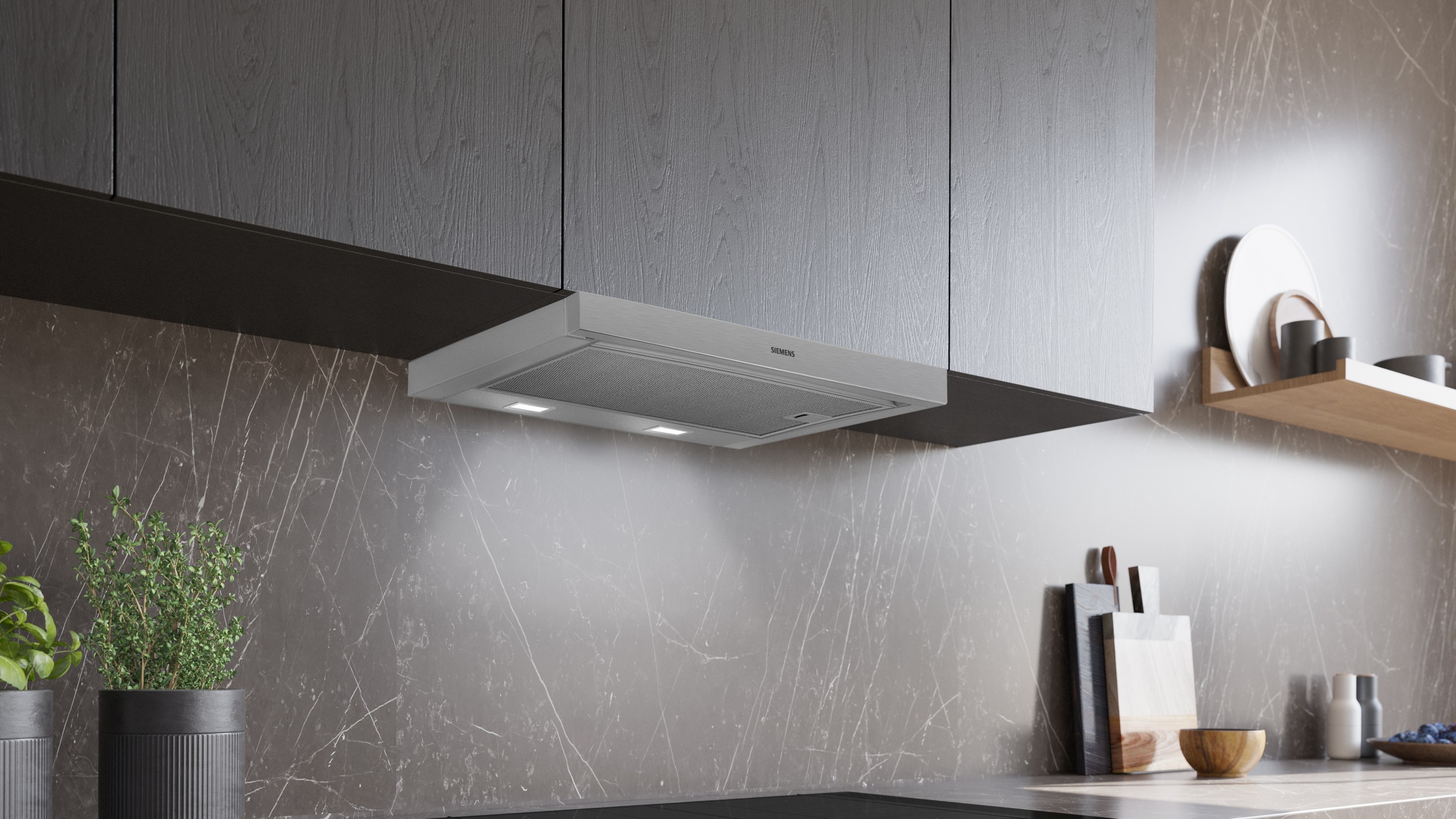 SIEMENS Flachschirmhaube »LI64LB521« Serie iQ100 Langlebige Ersatzteile & helle, zuverlässige LED-Beleuchtung