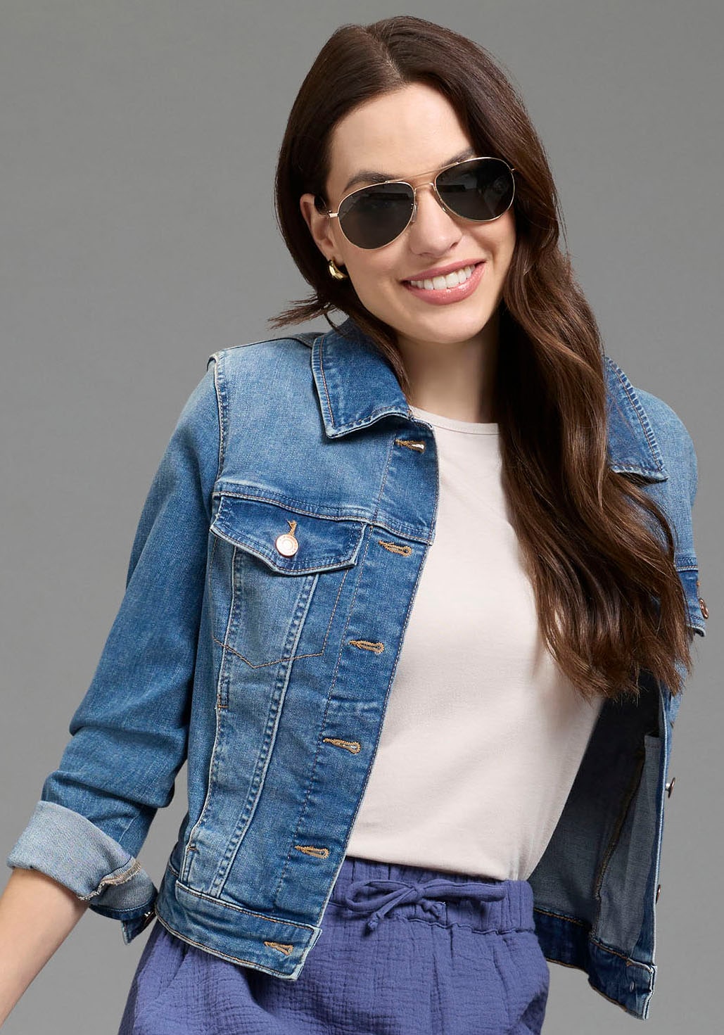 DELMAO Sonnenbrille im neuen Piloten-Look mit matt-grauem Rahmen - NEW