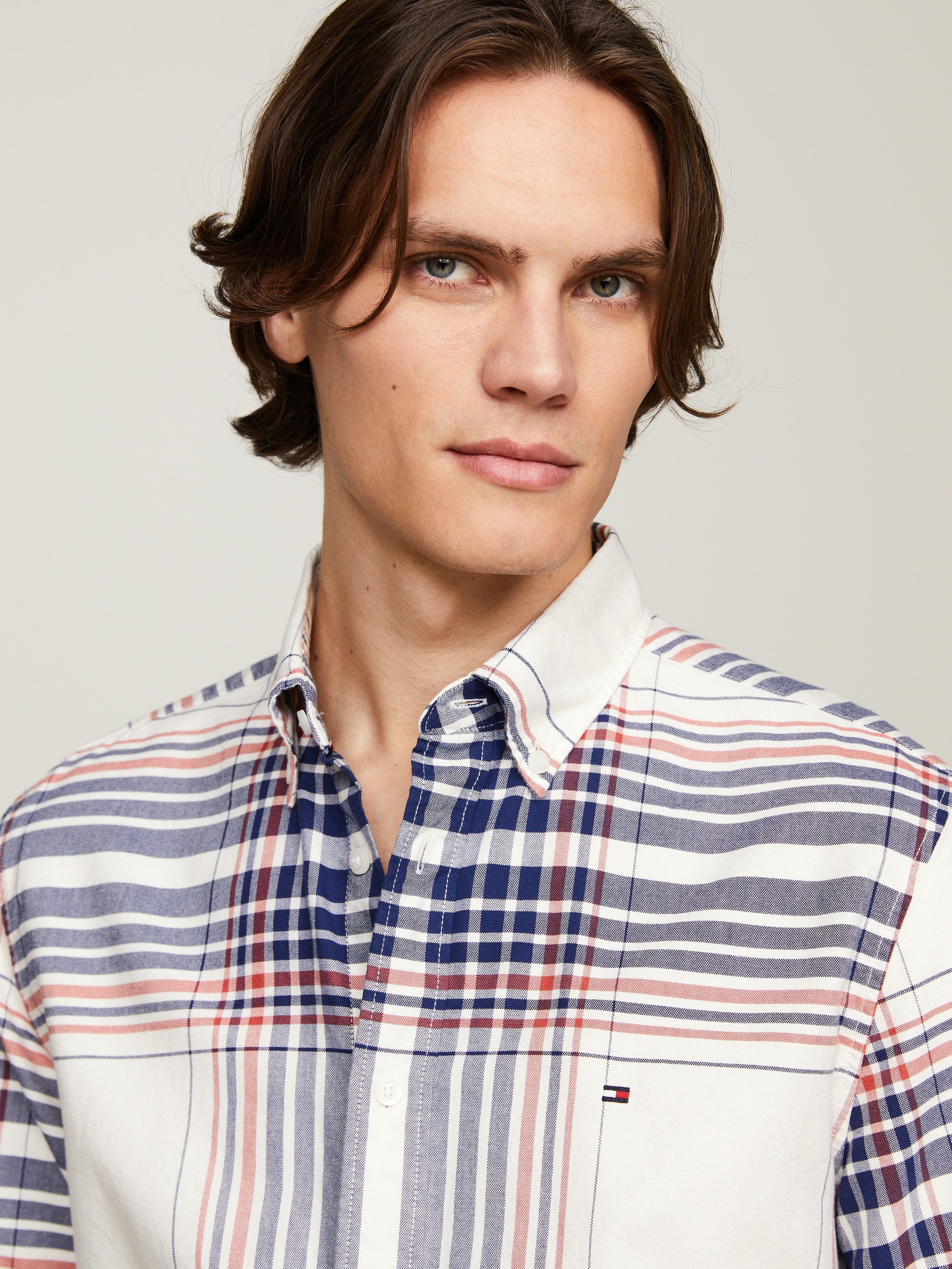 Tommy Hilfiger Langarmhemd »XL OXFORD CHECK RF SHIRT«, mit großem Karomuster