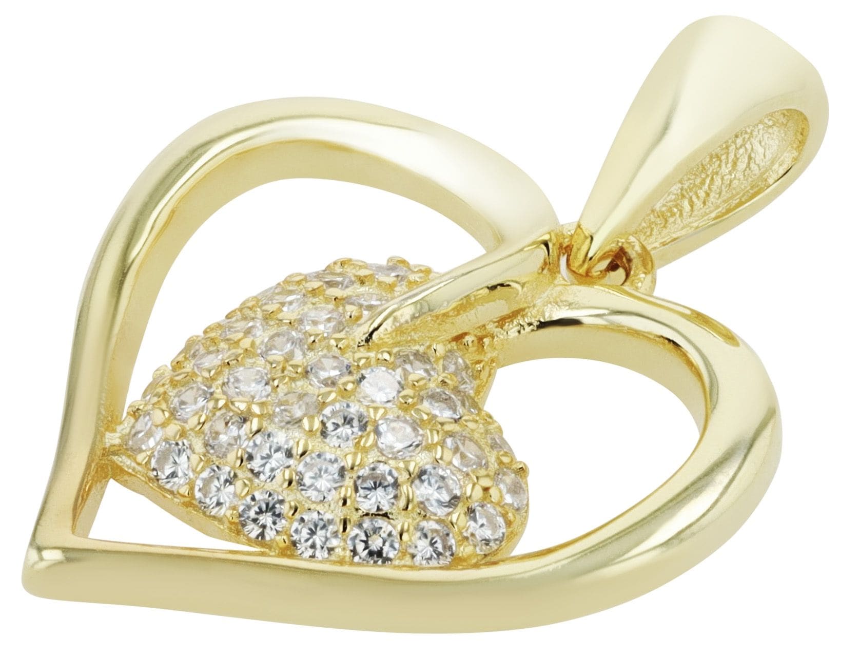 Adelia´s Herzanhänger »Damen Anhänger ¿ Herz Herzanhänger aus 925 Silber mit Zirkonia«