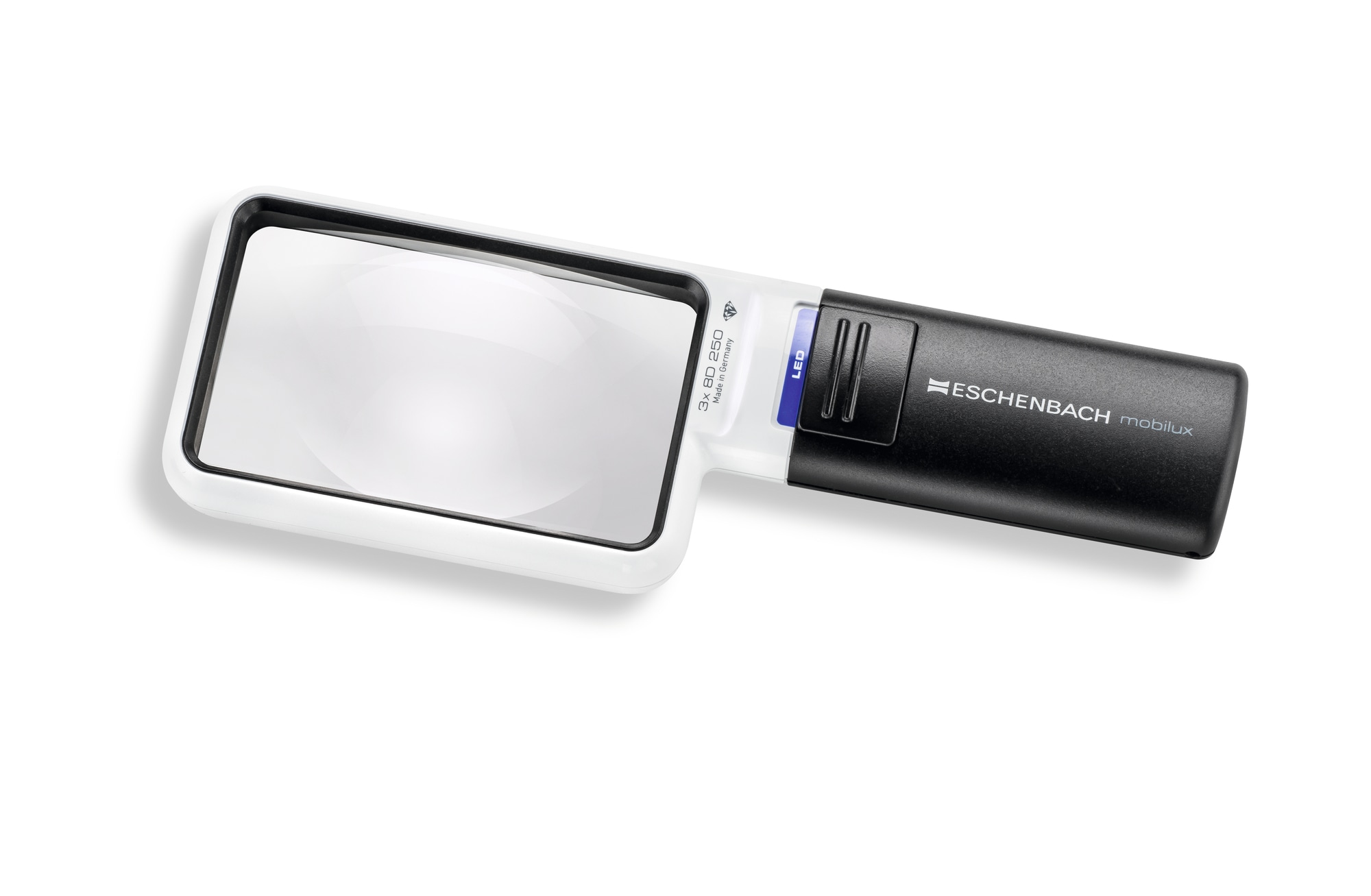 Eschenbach Optik Leuchtlupe »mobilux LED, ideal für Senioren« Handlupe mit echter 3x-Vergrößerung und drei Farbfiltern