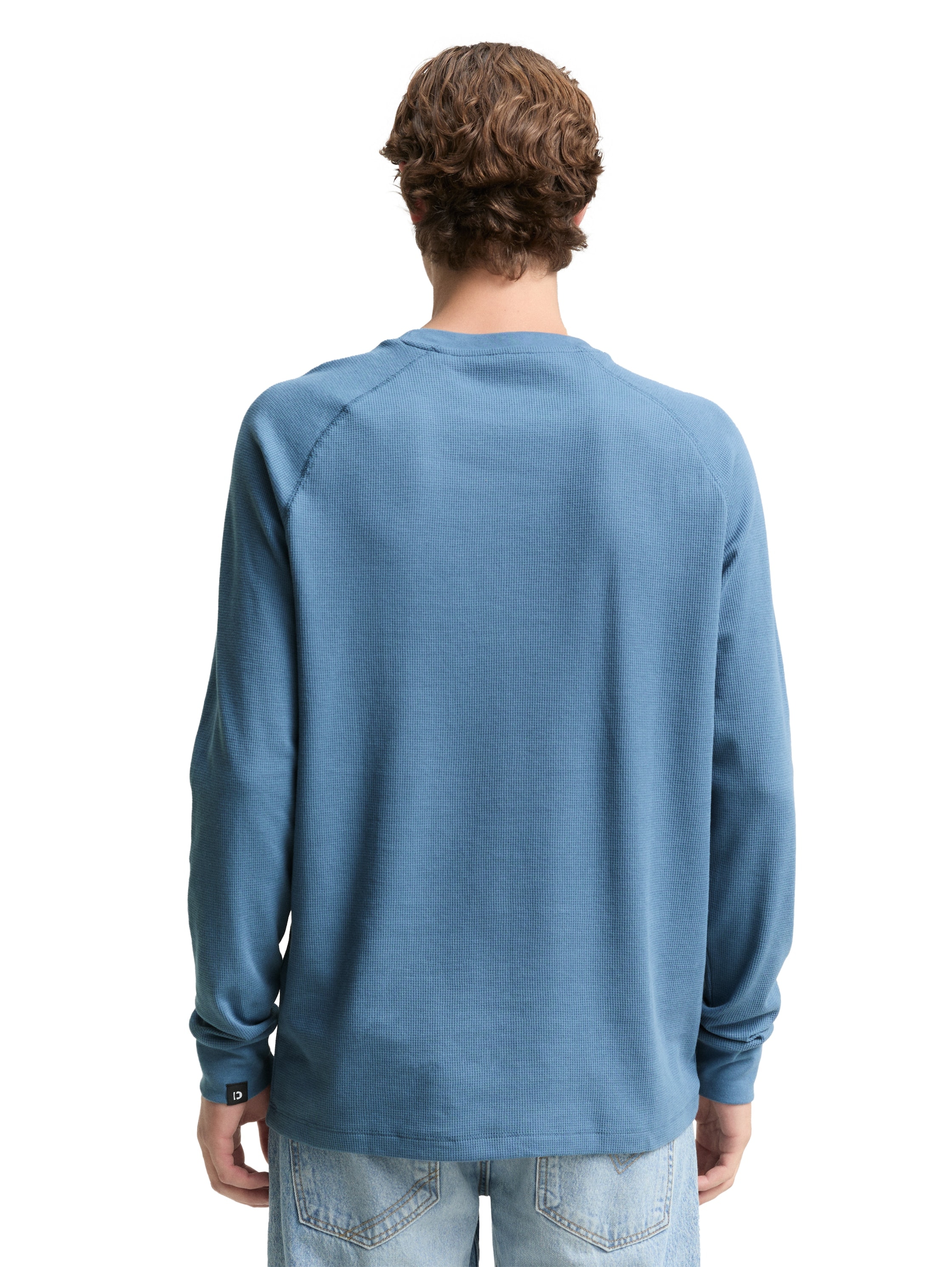 TOM TAILOR Denim Rundhalsshirt, mit Logo Stickerei