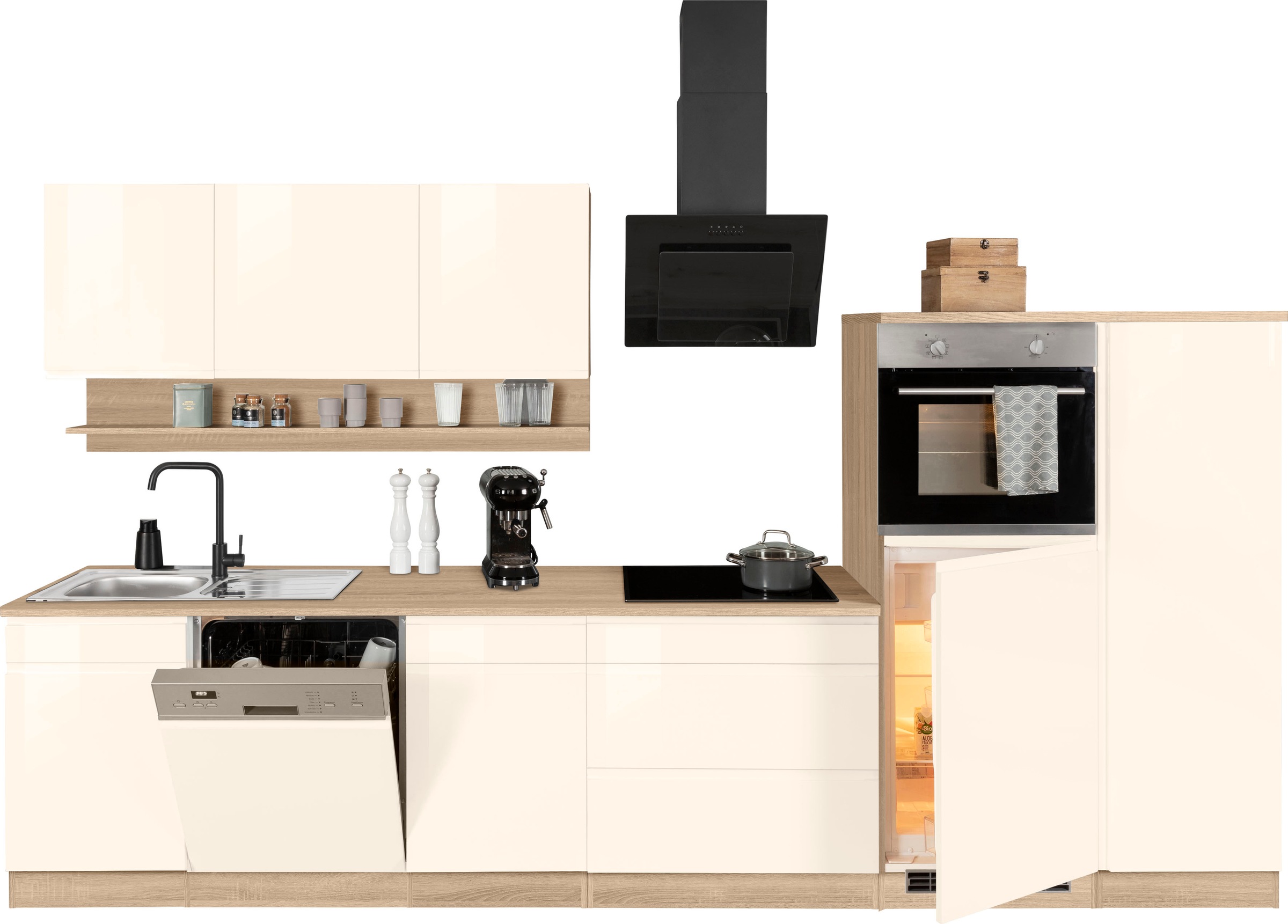 KOCHSTATION Küchenzeile »KS-Virginia« Breite 350 cm, wahlweise mit Induktion