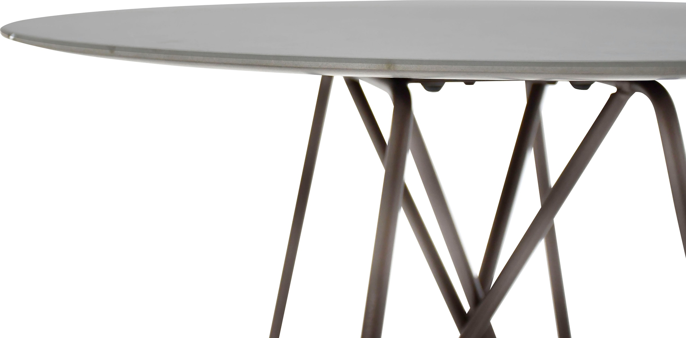 Leonique Beistelltisch »LAYLA« rund, schwarzes Gestell, Keramik, Marmoroptik