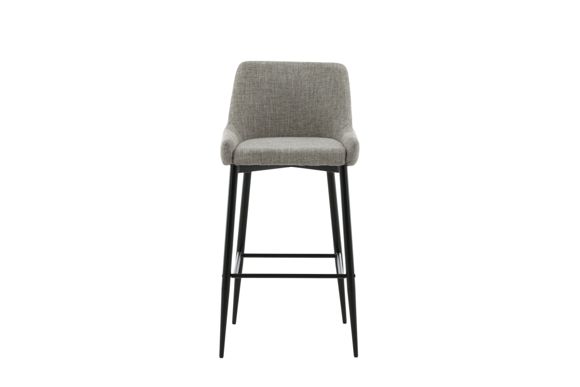 Venture Home Barhocker »Plaza, 2er-Set Barhocker in beigem Leinen, schwarze Beine, 150 kg« Set, 2 Stk. tlg. Tresenstuhl, Stoffbezug, Metallbeine, Fußstütze, einladend