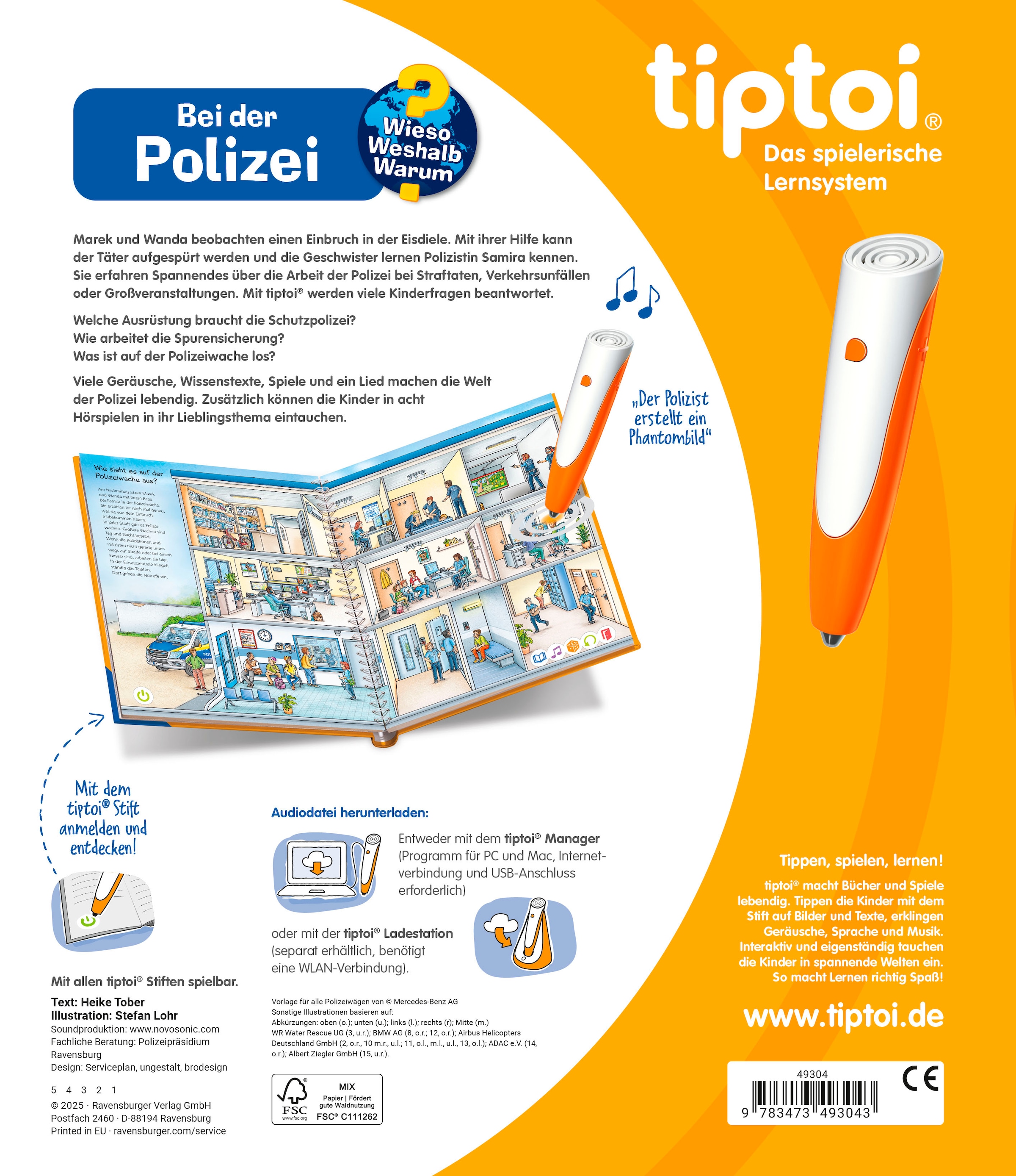 Ravensburger Buch »tiptoi® Wieso? Weshalb? Warum? - Bei der Polizei«, Made in Europe