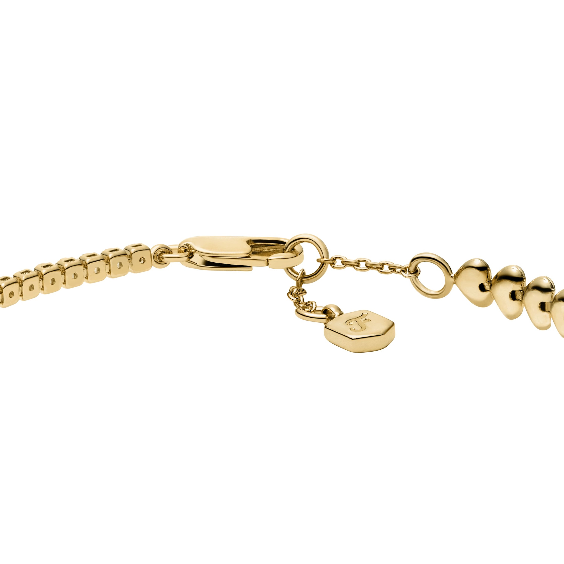 Fossil Armband »Schmuck Geschenk Metall SUTTON Herzen« mit Zirkonia (synth.)