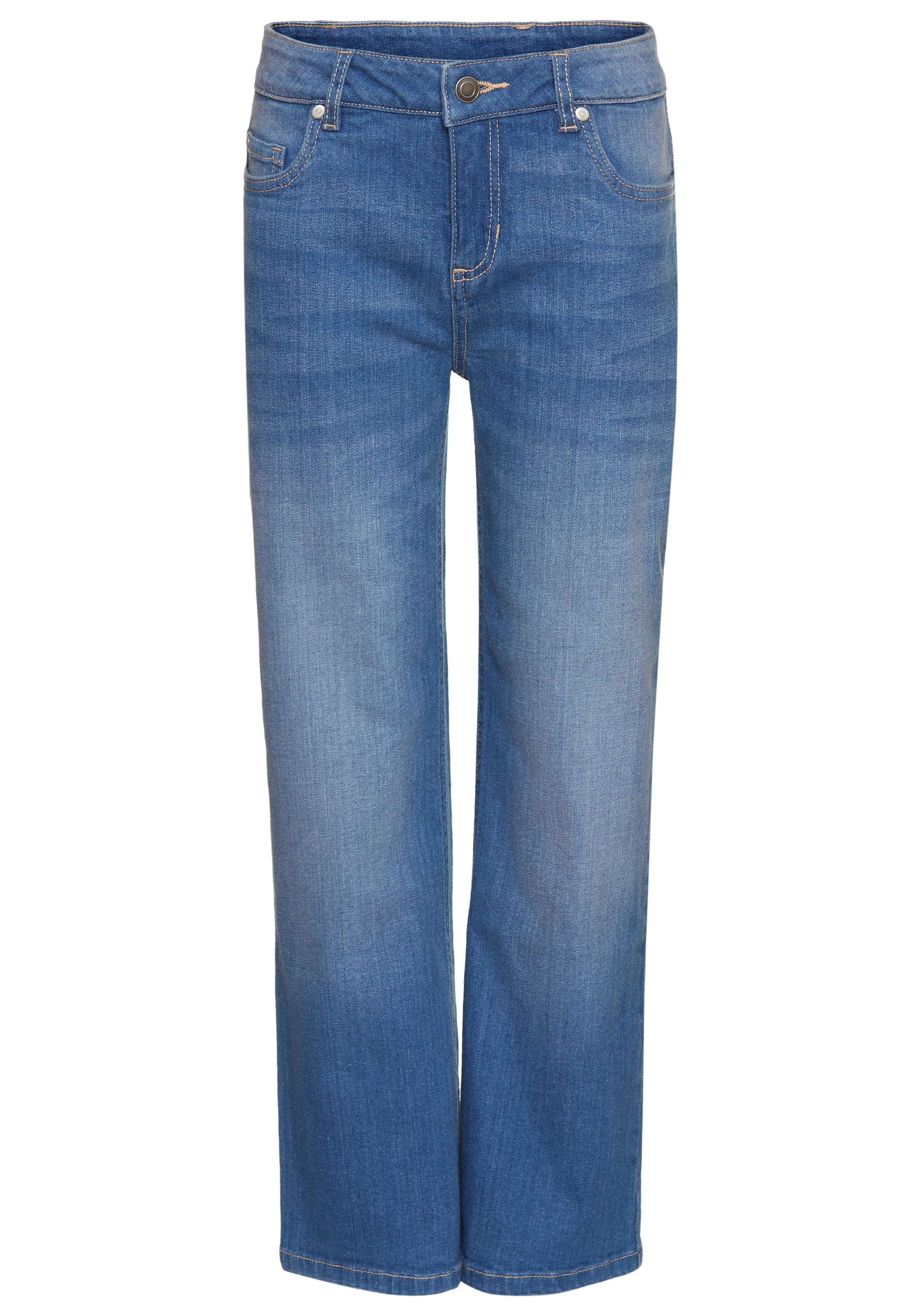 DELMAO Loose-fit-Jeans »Mädchenjeans in weiter Form«, Weite Jeans mit Logo-Stickerei