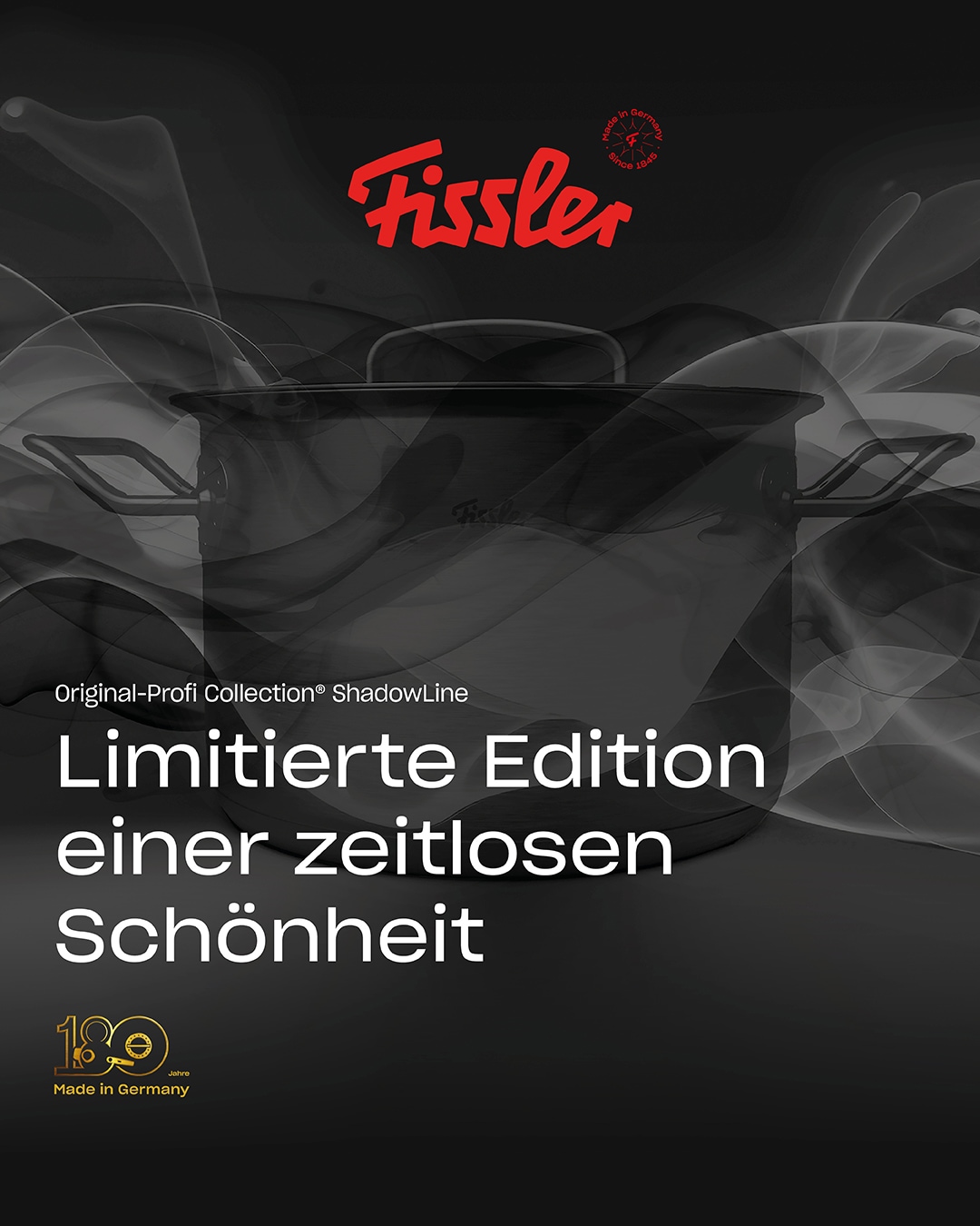 Fissler Topf-Set »Original-Profi Collection ShadowLine« Set, 3 Kochtöpfe mit Metalldeckel, 1 Servierpfanne, 1 Stielkasserolle, 8 Stk. tlg. Edelstahl 18/10