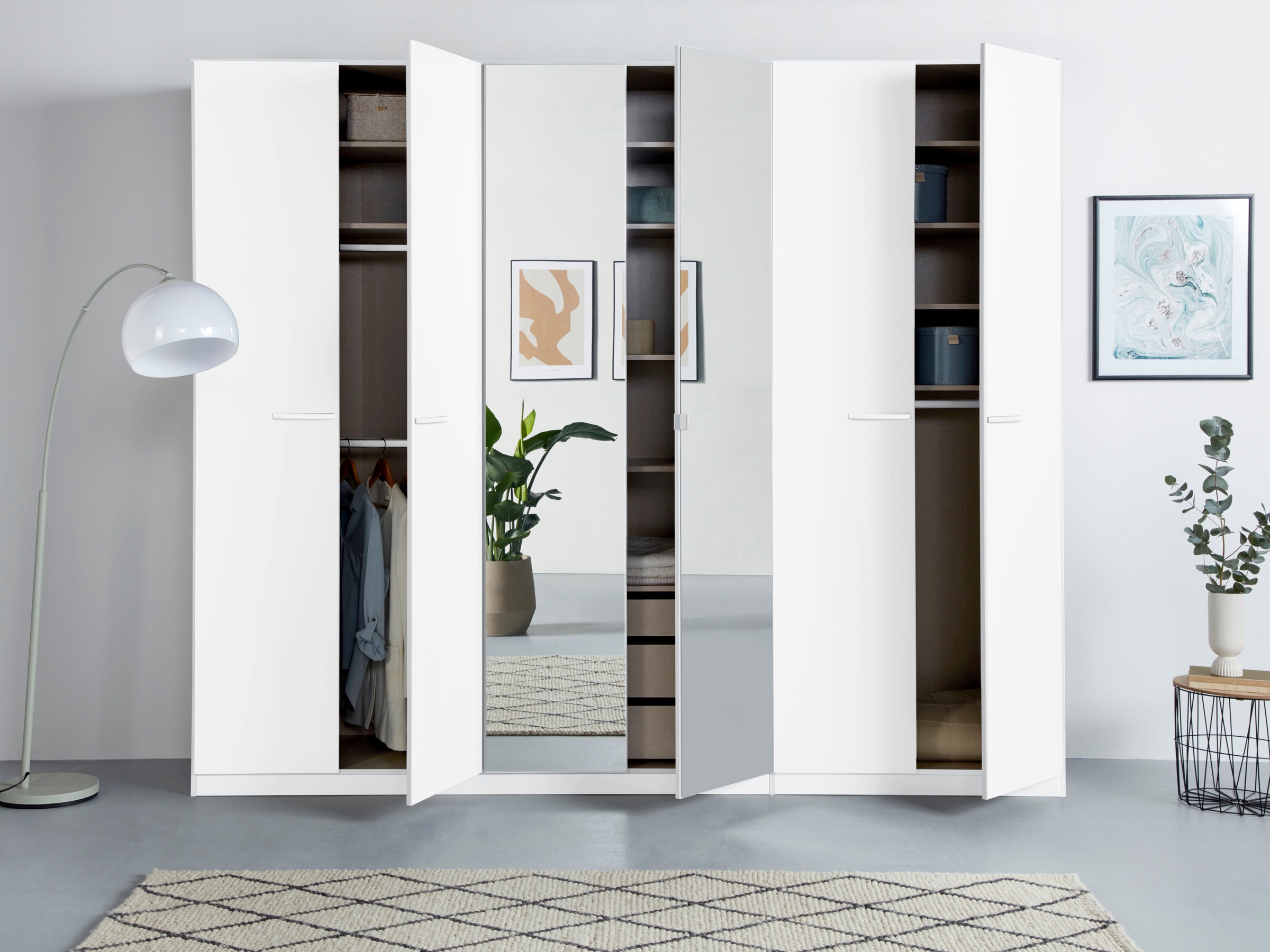 rauch Drehtürenschrank »Kleiderschrank Schrank Garderobe TOPSELLER OTELI inkl. Inneneinteilung«, mit 3 Innenschubladen extra Böden optional mit Spiegel MADE IN GERMANY