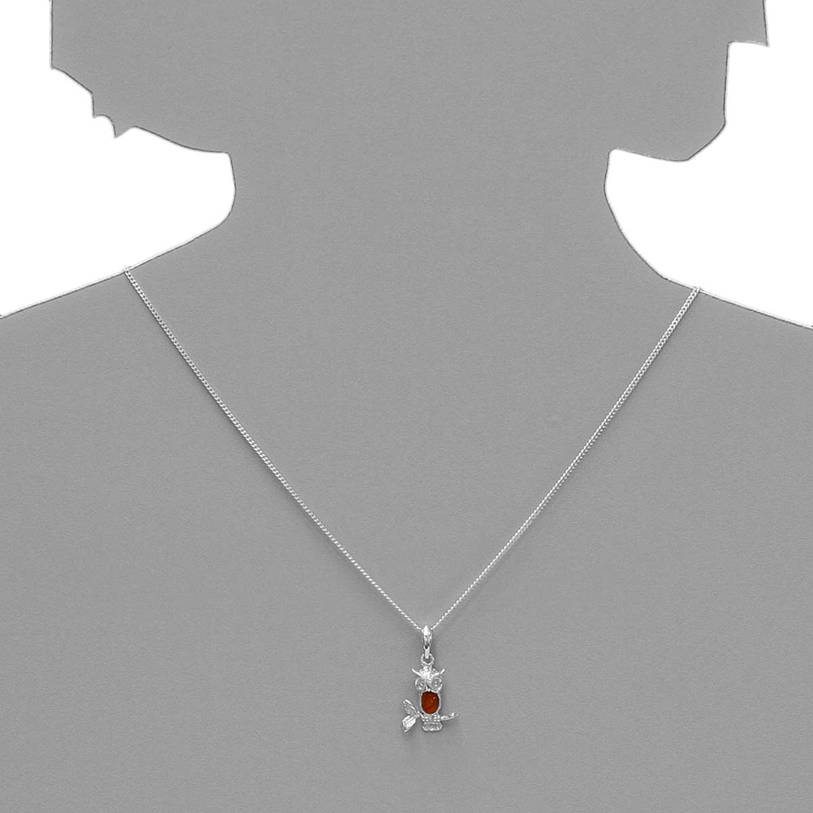 OSTSEE-SCHMUCK Kettenanhänger »- Eule - Silber 925/000 - Bernstein« ()