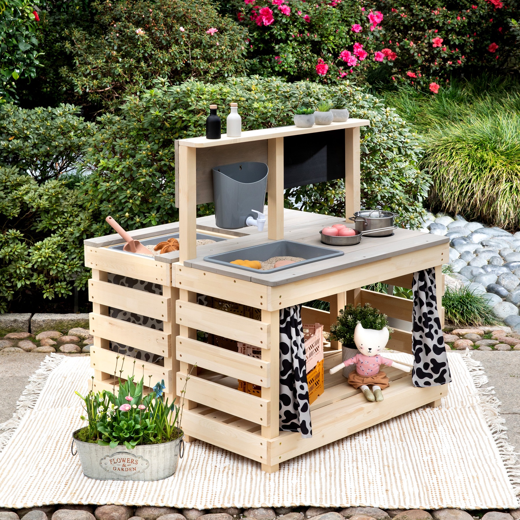 MUDDY BUDDY® Outdoor-Spielküche »Matschküche, Little Leo, natur - warmgrau«, ; FSC® - schützt Wald - weltweit