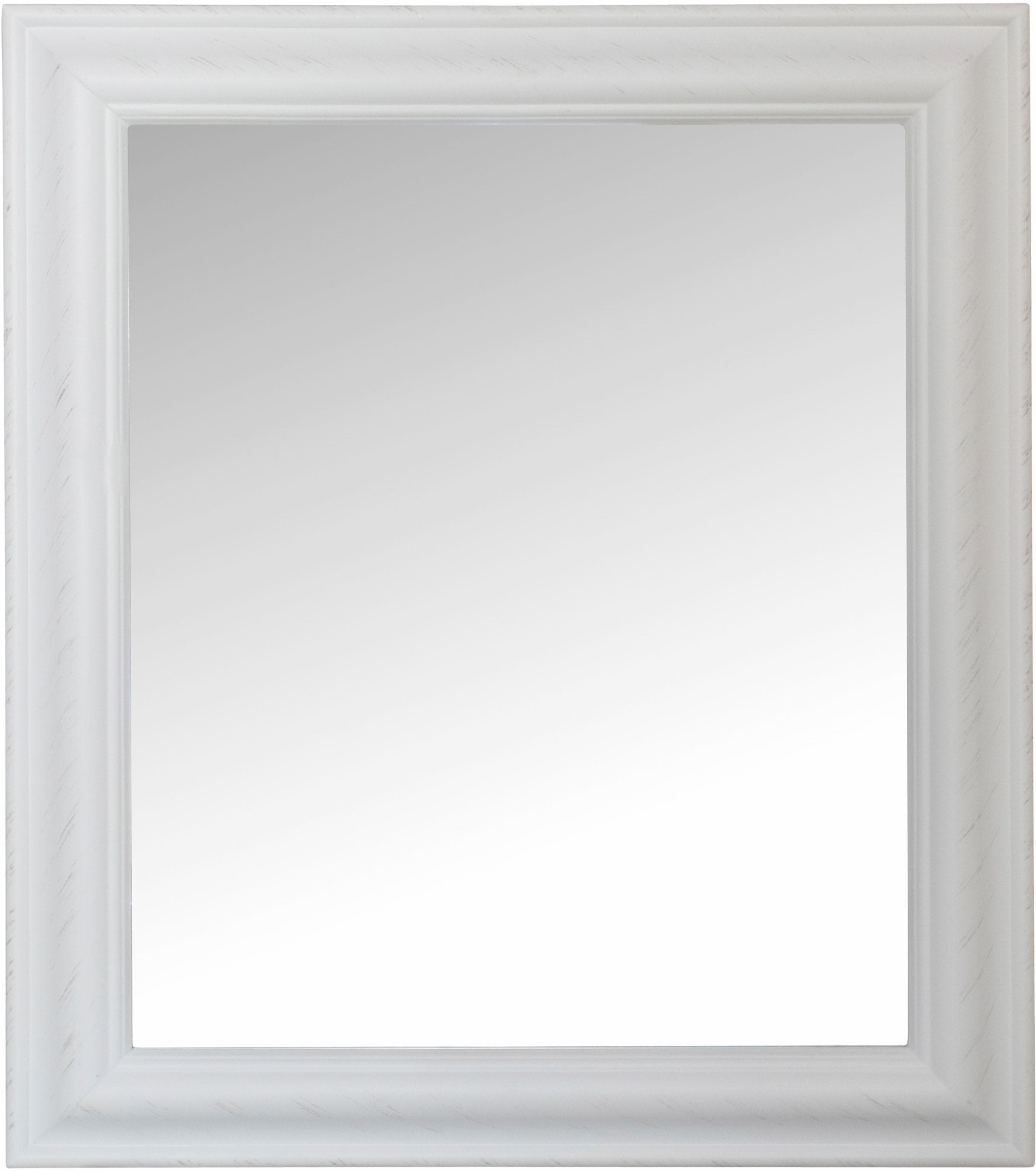 Myflair Möbel & Accessoires Wandspiegel »Asil«, (1 St.), weiß, rechteckig, Rahmen mit Antik-Finish, Spiegel mit Facettenschliff