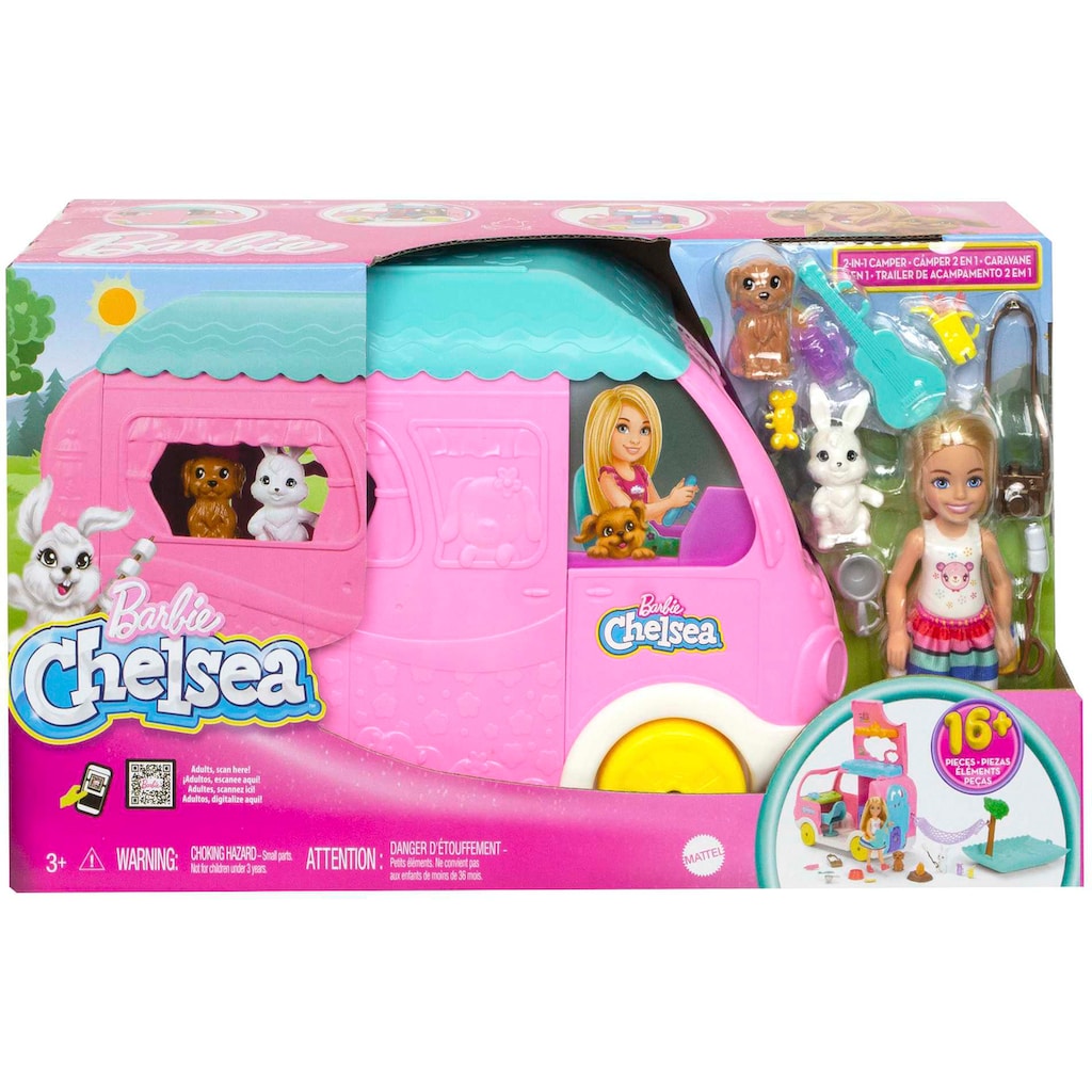 Barbie Puppen Fahrzeug »Chelsea 2-in-1 Camper Spielset mit Puppe«