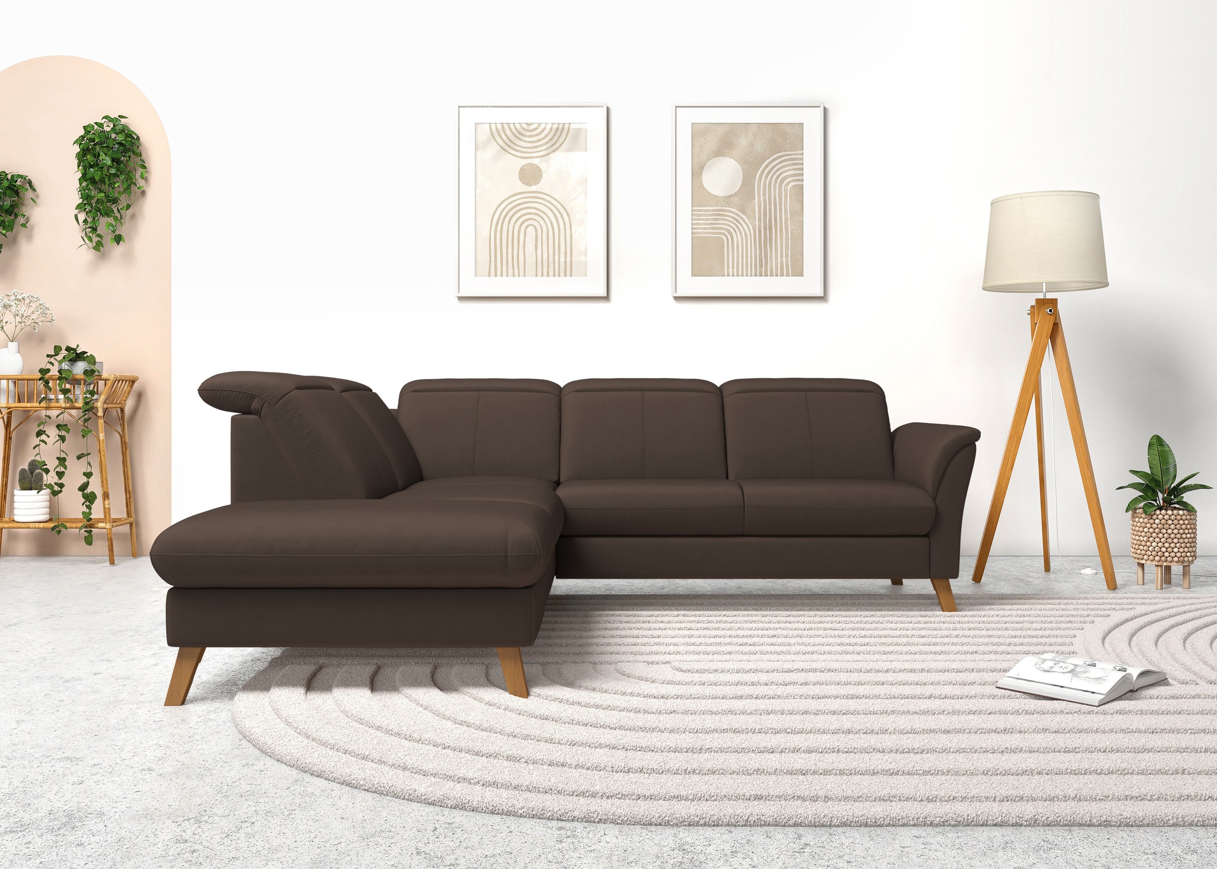 sit&more Ecksofa »Romero L-Form«, wahlweise mit oder ohne TV-Funktion, Bettfunktion, Bettkasten