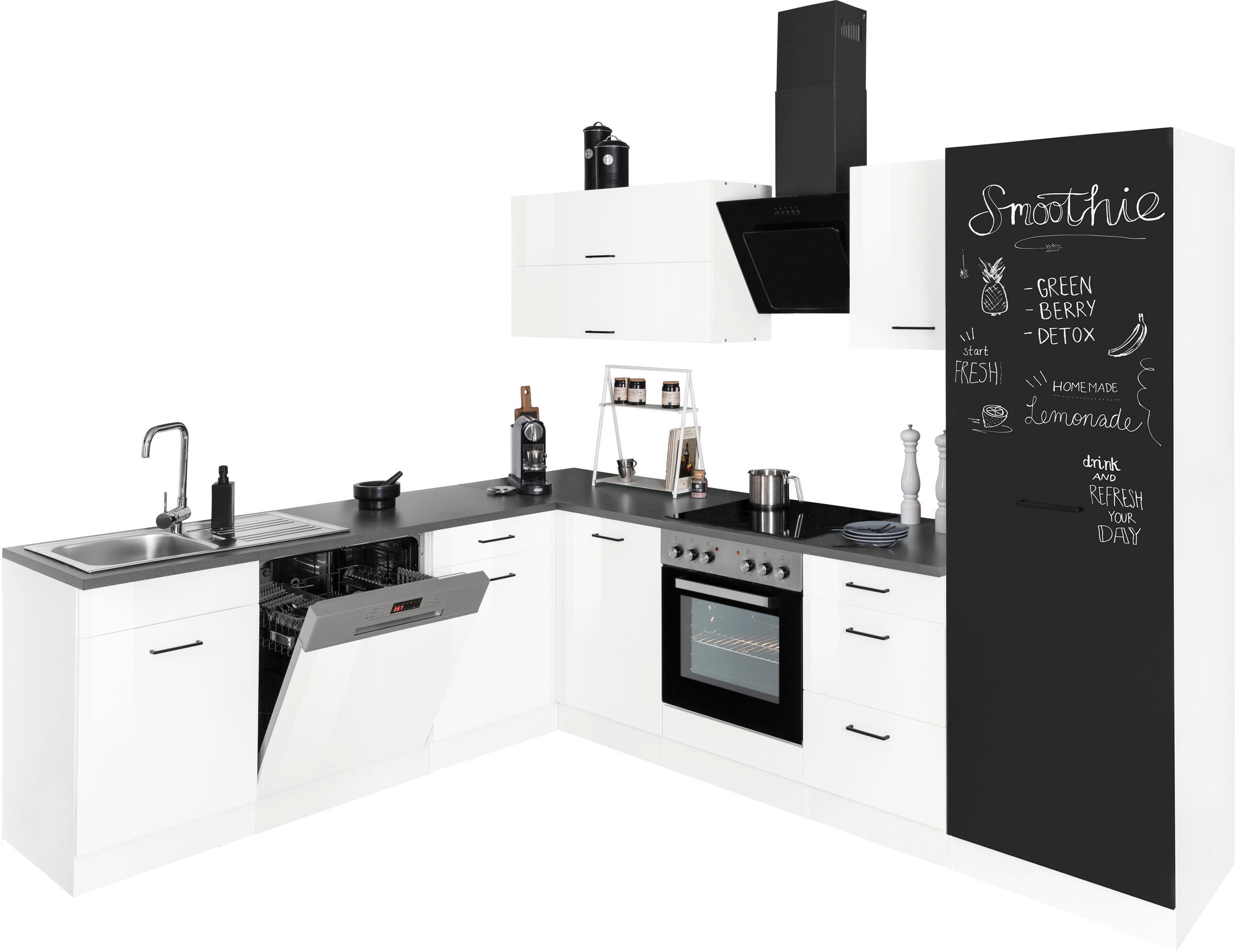 KOCHSTATION Winkelküche »KS-Trier« ohne E-Geräte, Stellbreite 220/270 cm