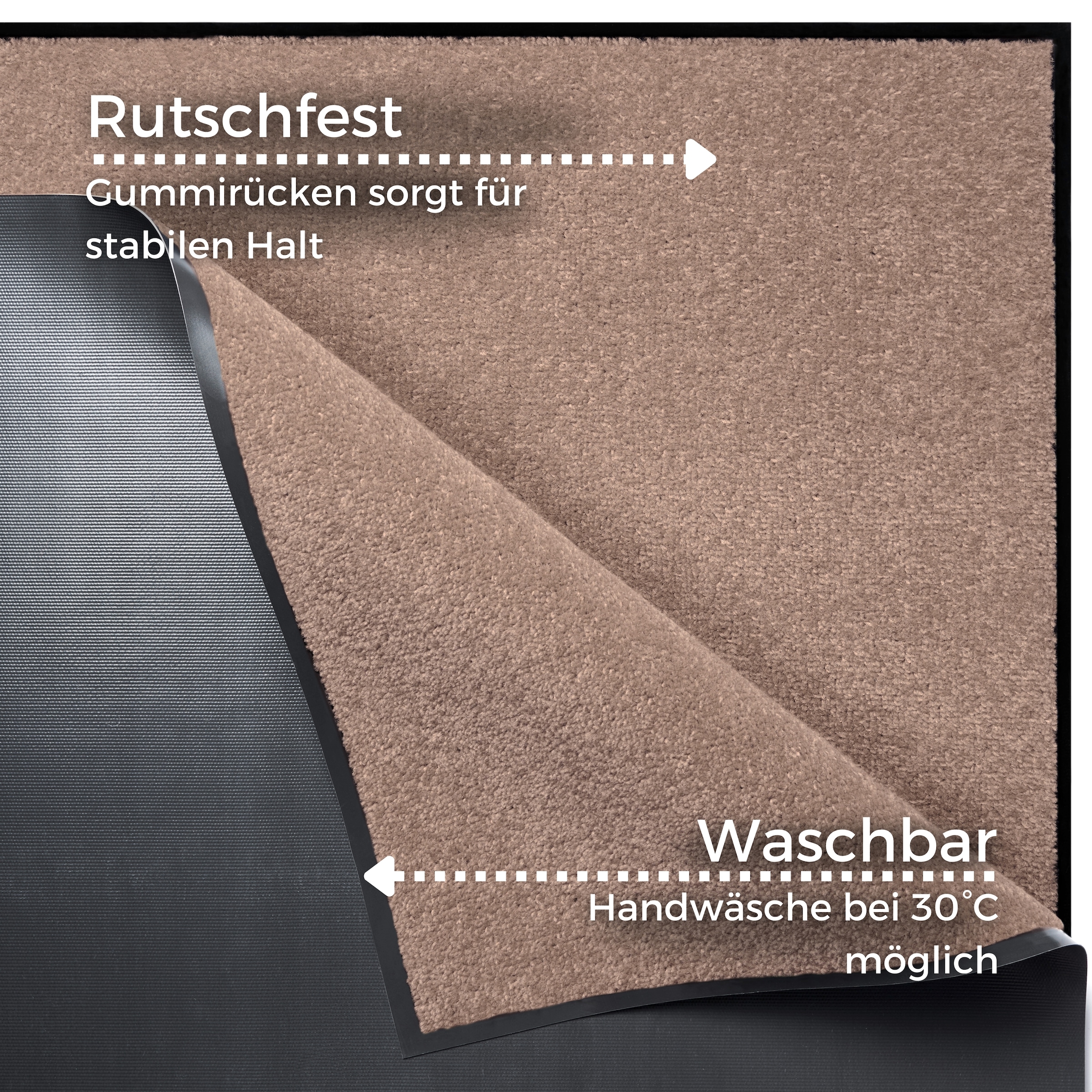 my home Fußmatte »Triton«, rechteckig, 7 mm Höhe, Schmutzfangmatte, Türmatte, In- und Outdoor, Läufer, waschbar