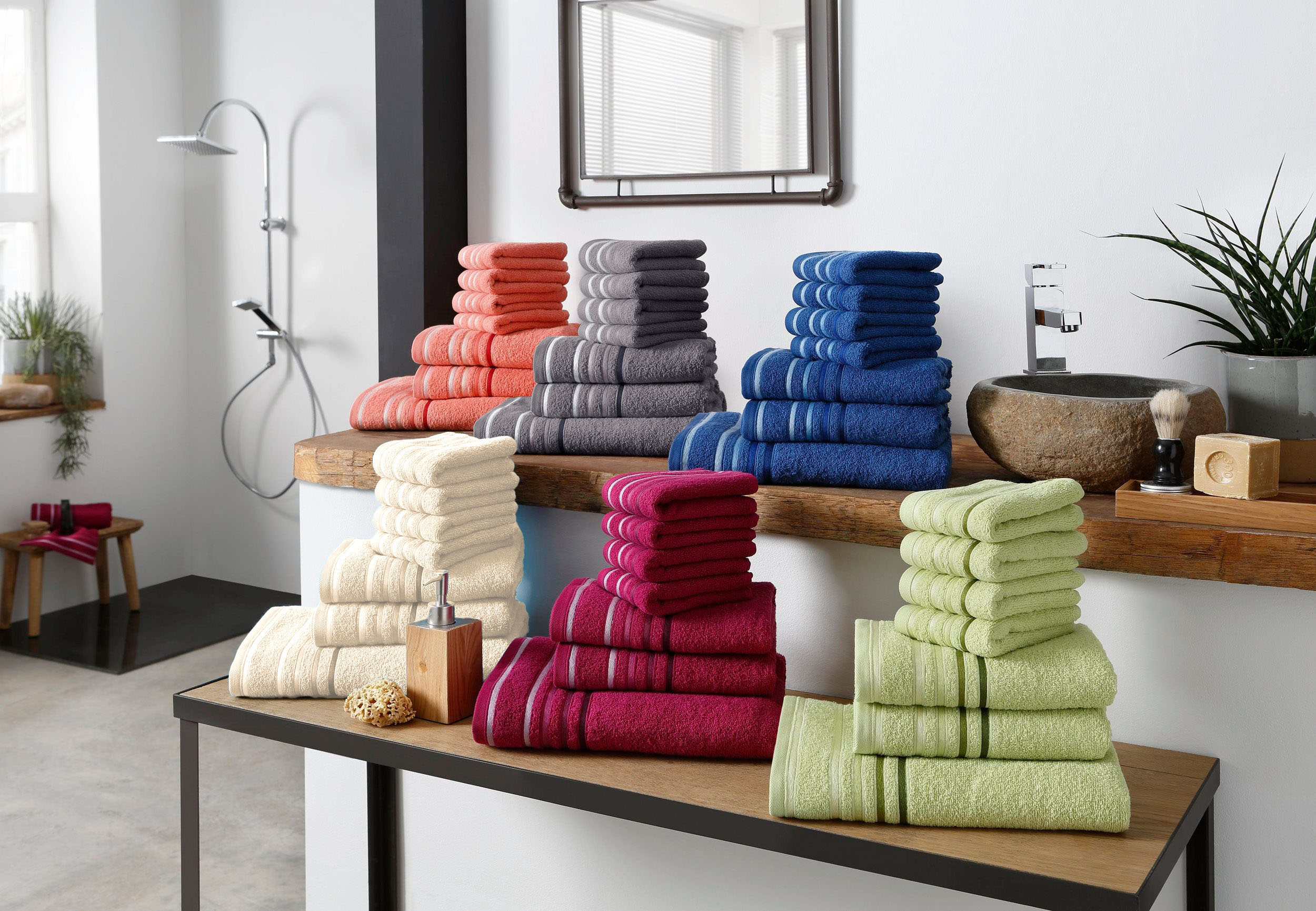 bei »Juna«, und Badetücher Baumwolle Set my St.), im in Uni-Farben, als (4 100% Badehandtücher home Serie,