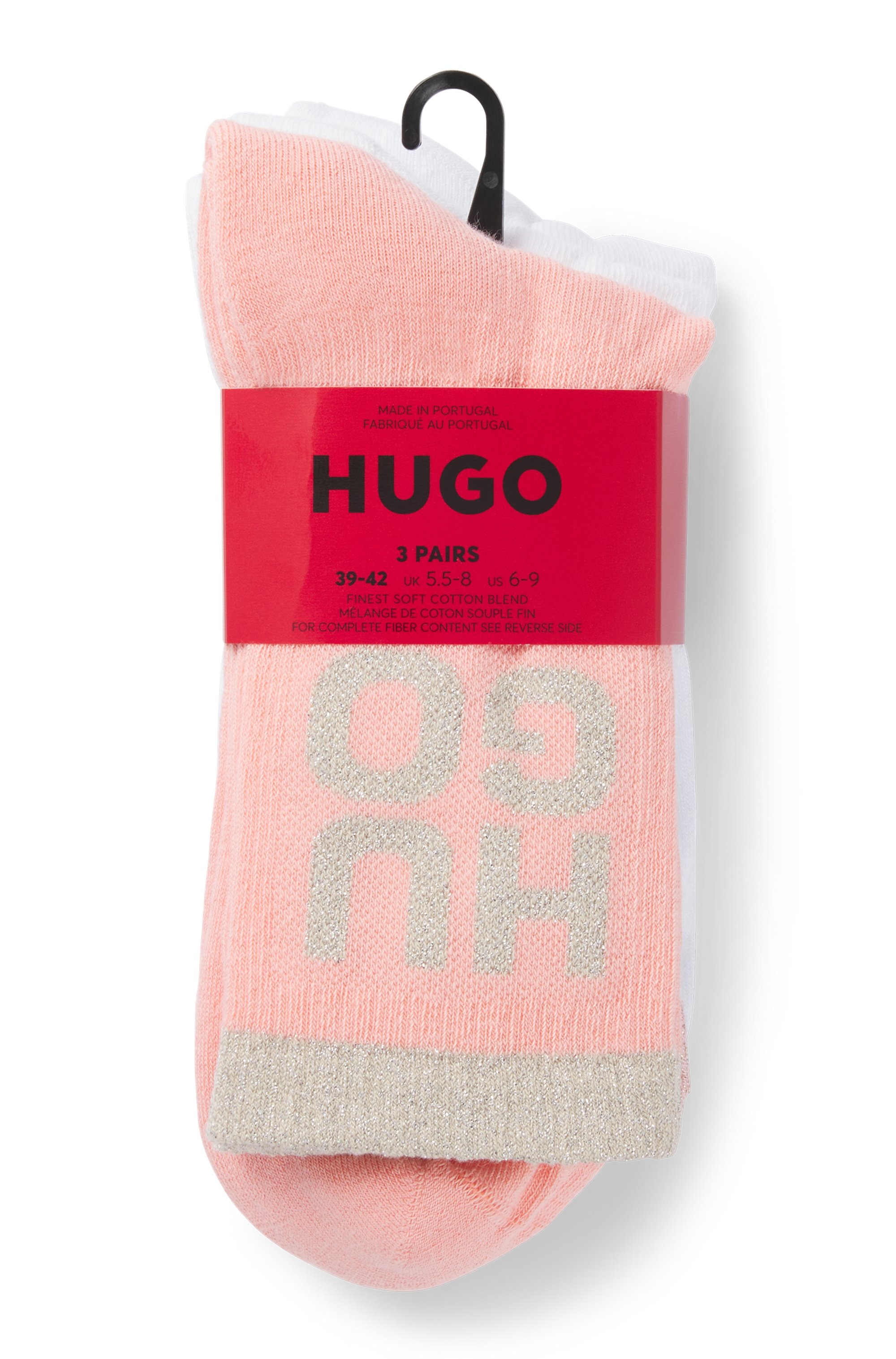 HUGO Underwear Freizeitsocken »3P QS SHINY LOG CC W«, (Packung, 3 Paar, 3er Pack)