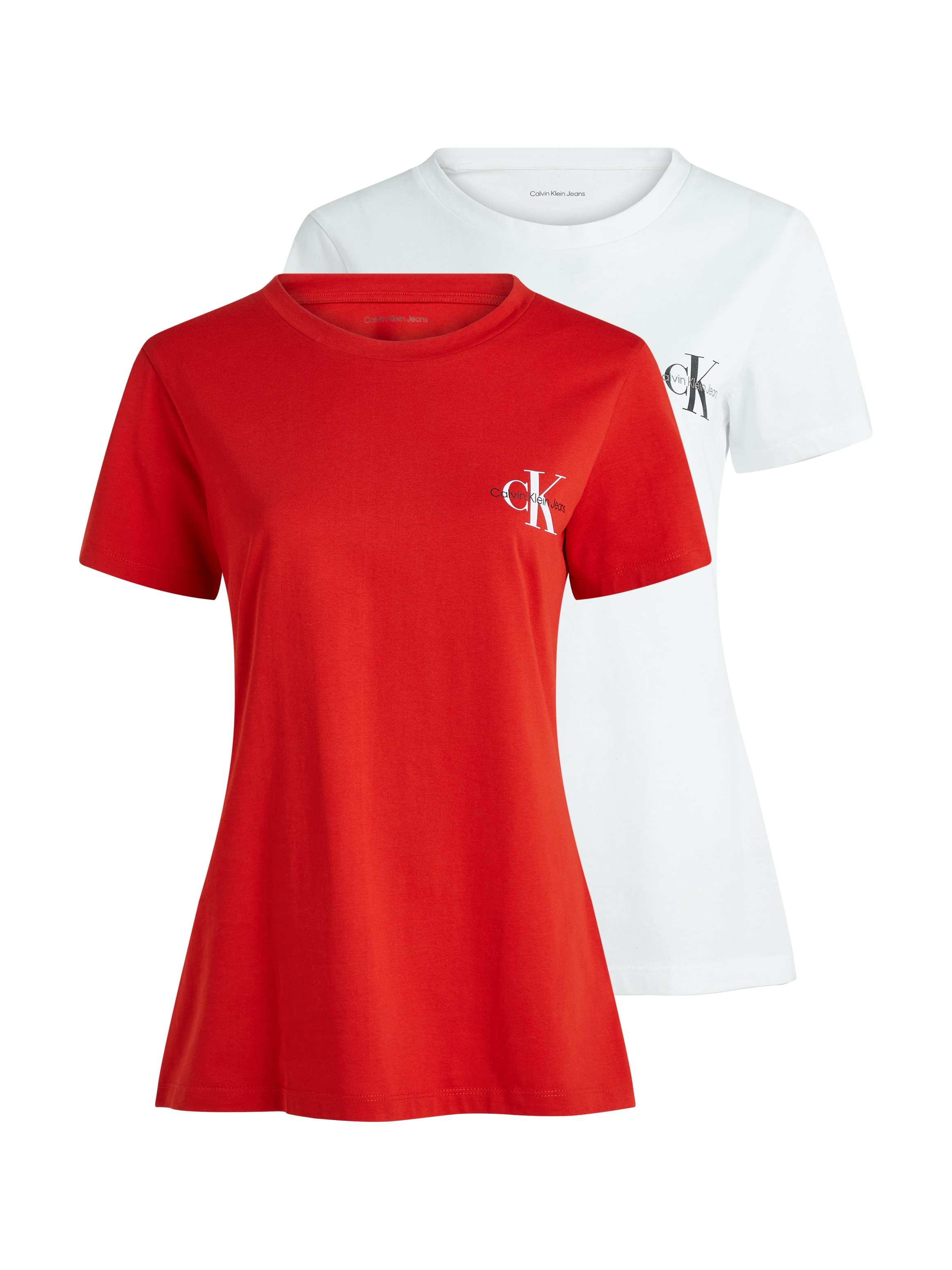 Calvin Klein Jeans Plus T-Shirt »PLUS 2-PACK MONOLOGO SLIM TEE«, (Packung, 2 tlg., 2er-Pack), in großen Größen