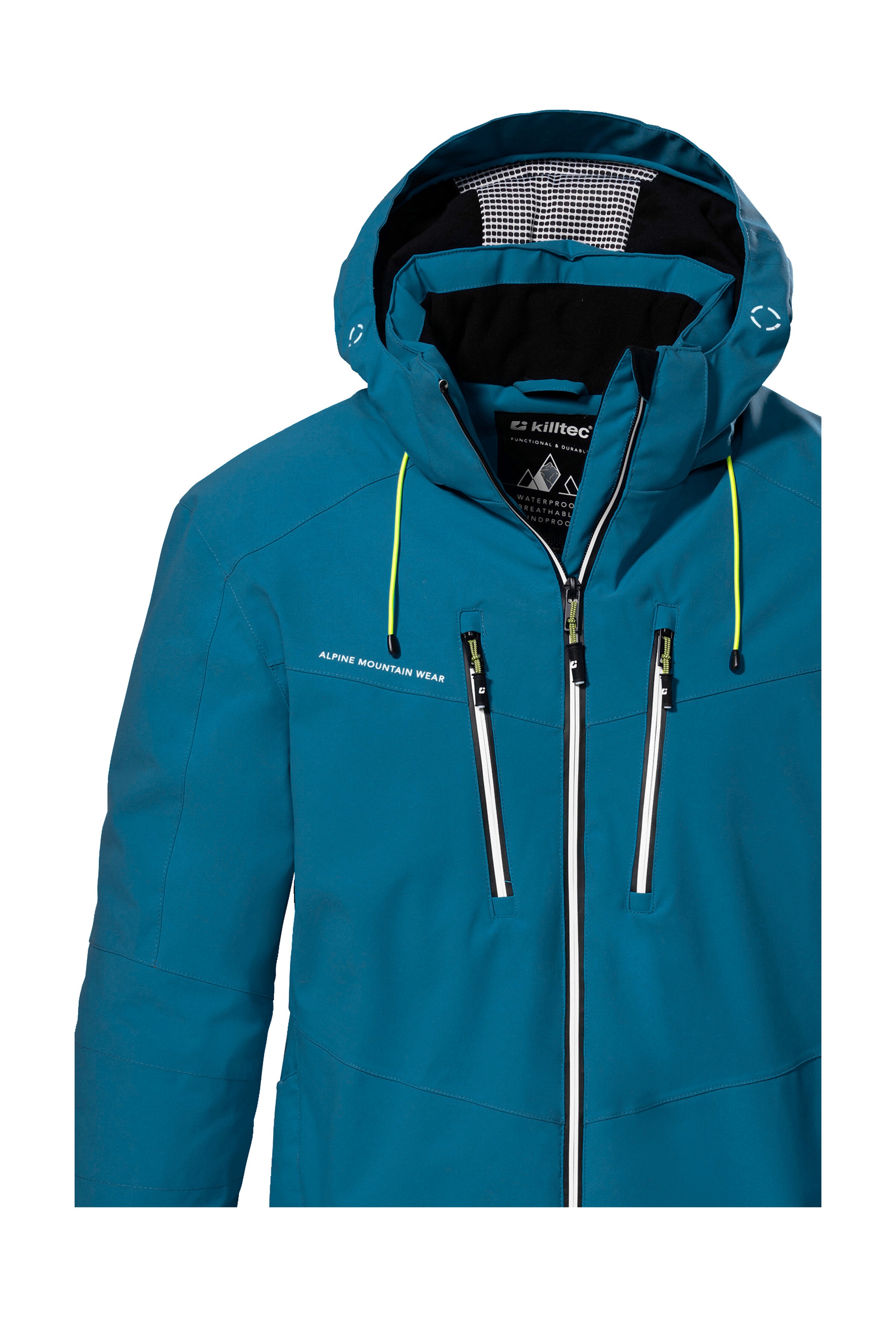 Killtec Skijacke »KSW 44 MN SKI JCKT«, Wasserdichte, atmungsaktive Funktionsjacke mit abnehmbarer Kapuze